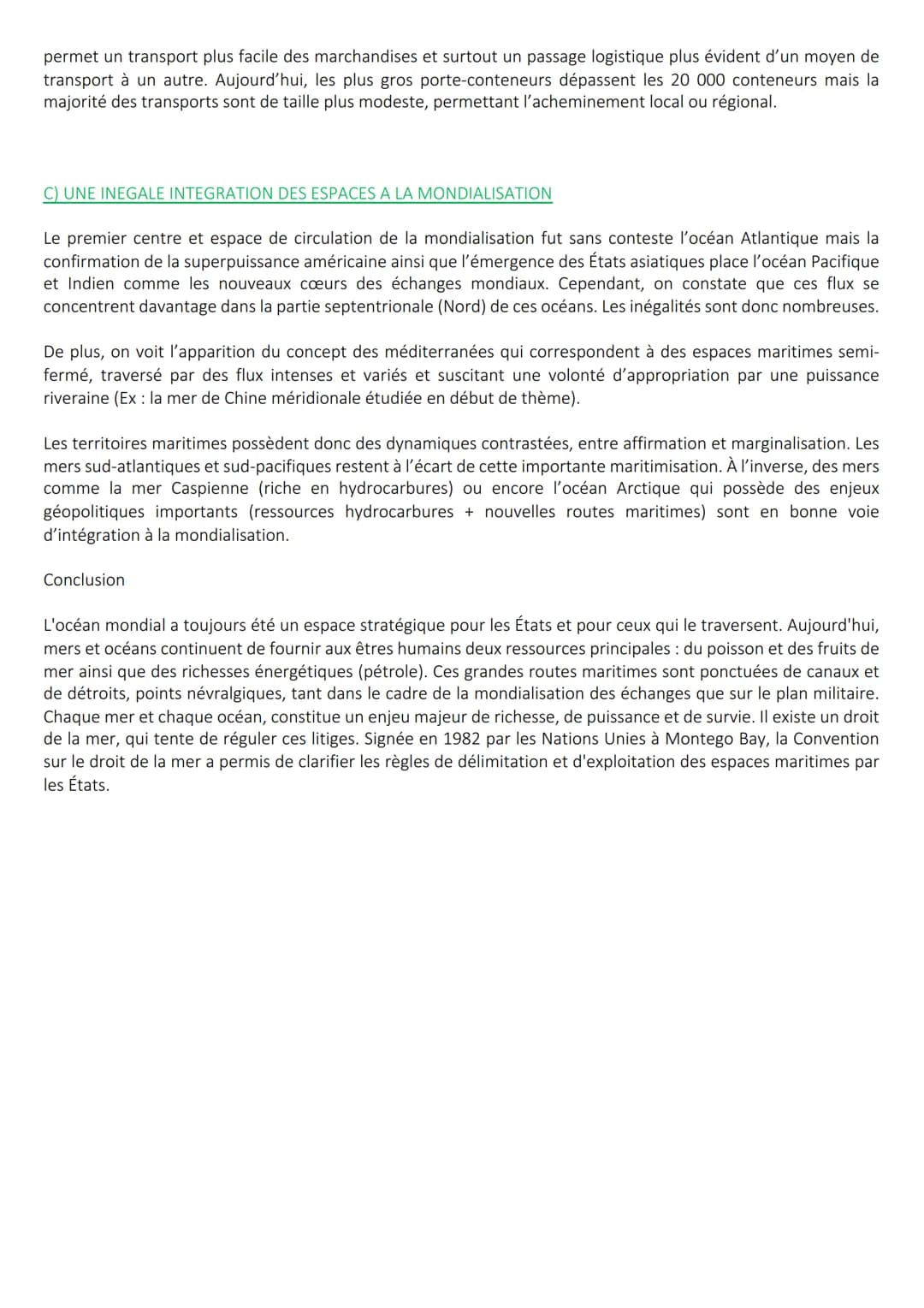 Terminale Géographie Thème 1: Mers et océans au cœur de la
mondialisation
SEQUENCE 4: MERS ET OCEANS VECTEURS ESSENTIELS DE LA
MONDIALISATIO