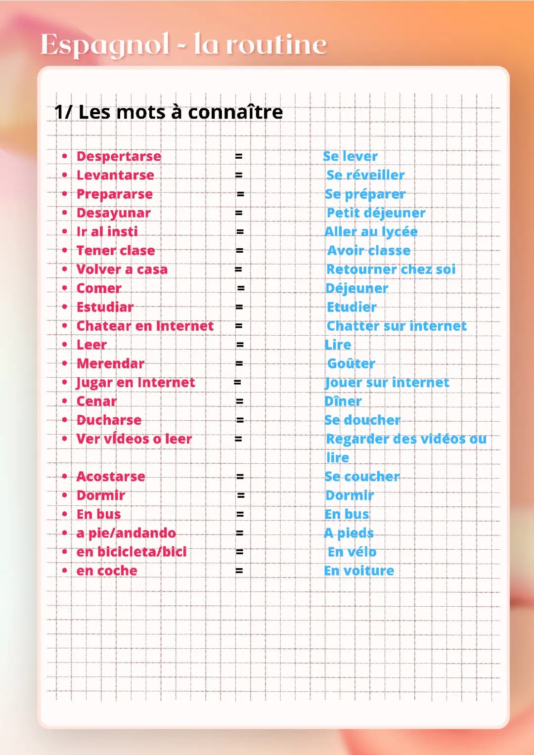 La routine espagnol