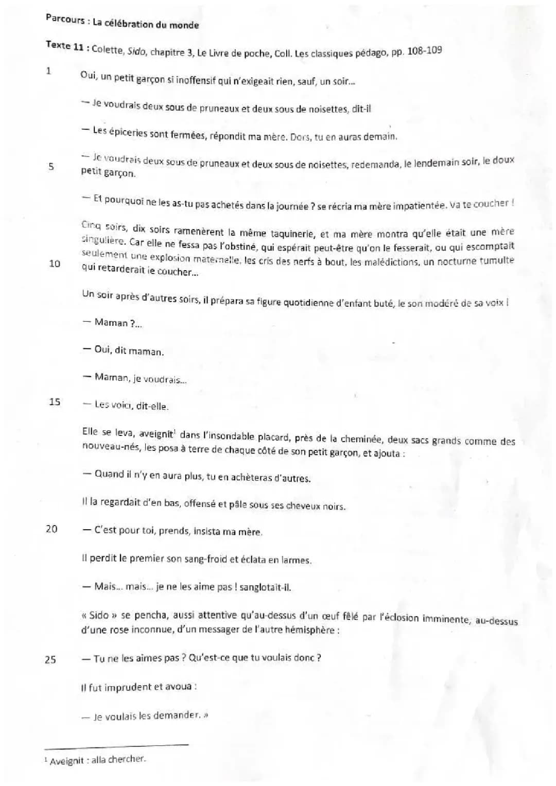 Analyse linéaire de Colette: Sido - Chapitre 1, 2, Merle et Les Sauvages