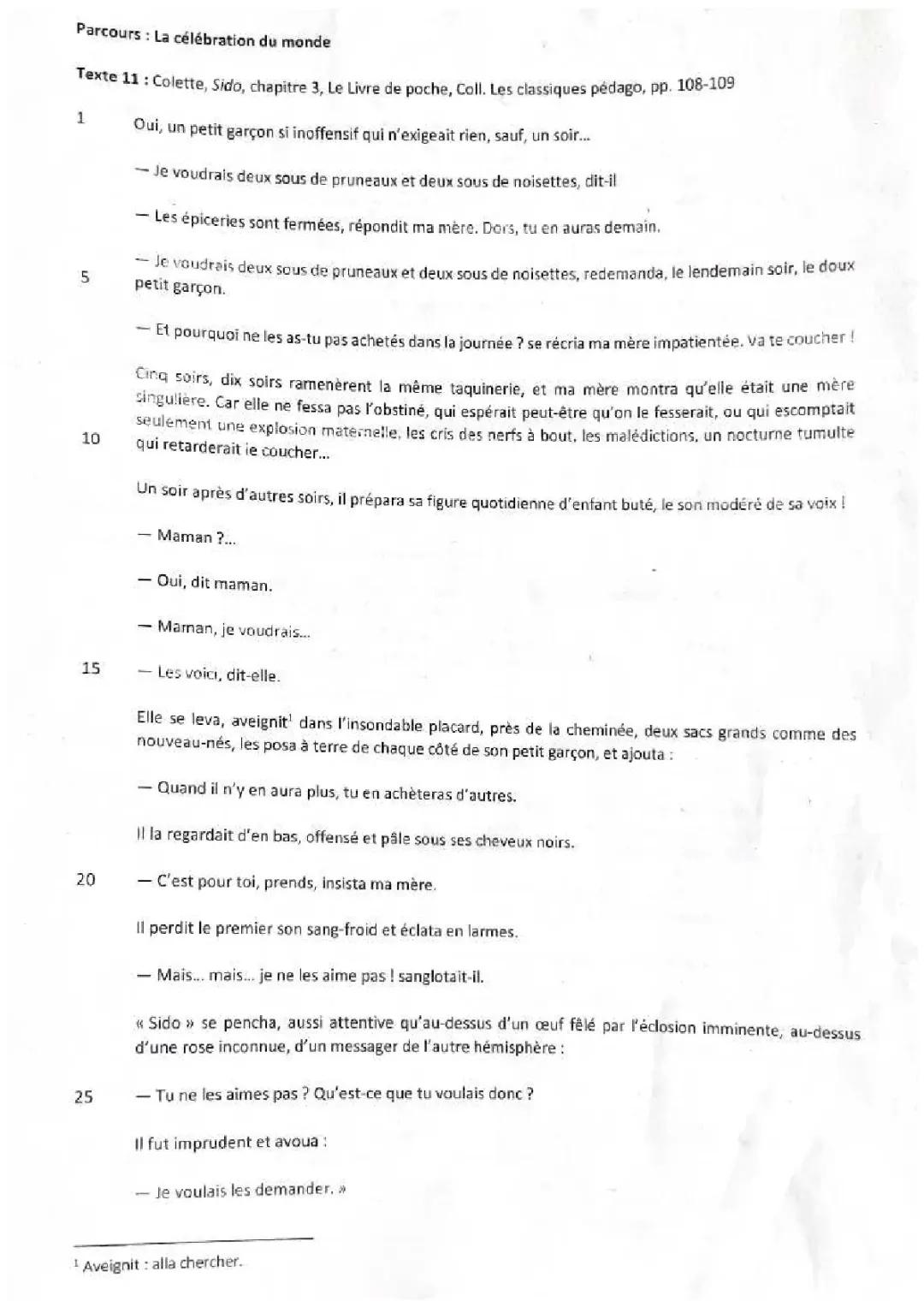 Analyse linéaire de Colette: Sido - Chapitre 1, 2, Merle et Les Sauvages