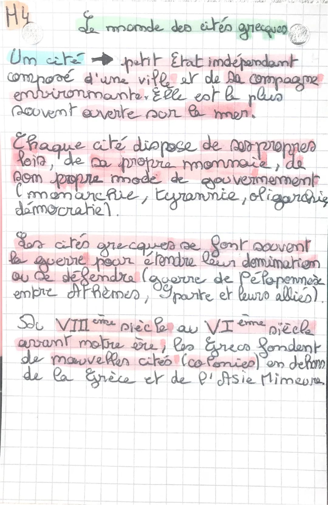 www
The Lad
H4
Le monde des cités
grecques
Um cité petit Etat indépendant
composé d'une ville et de sa compagne
environmante. Elle est le pl