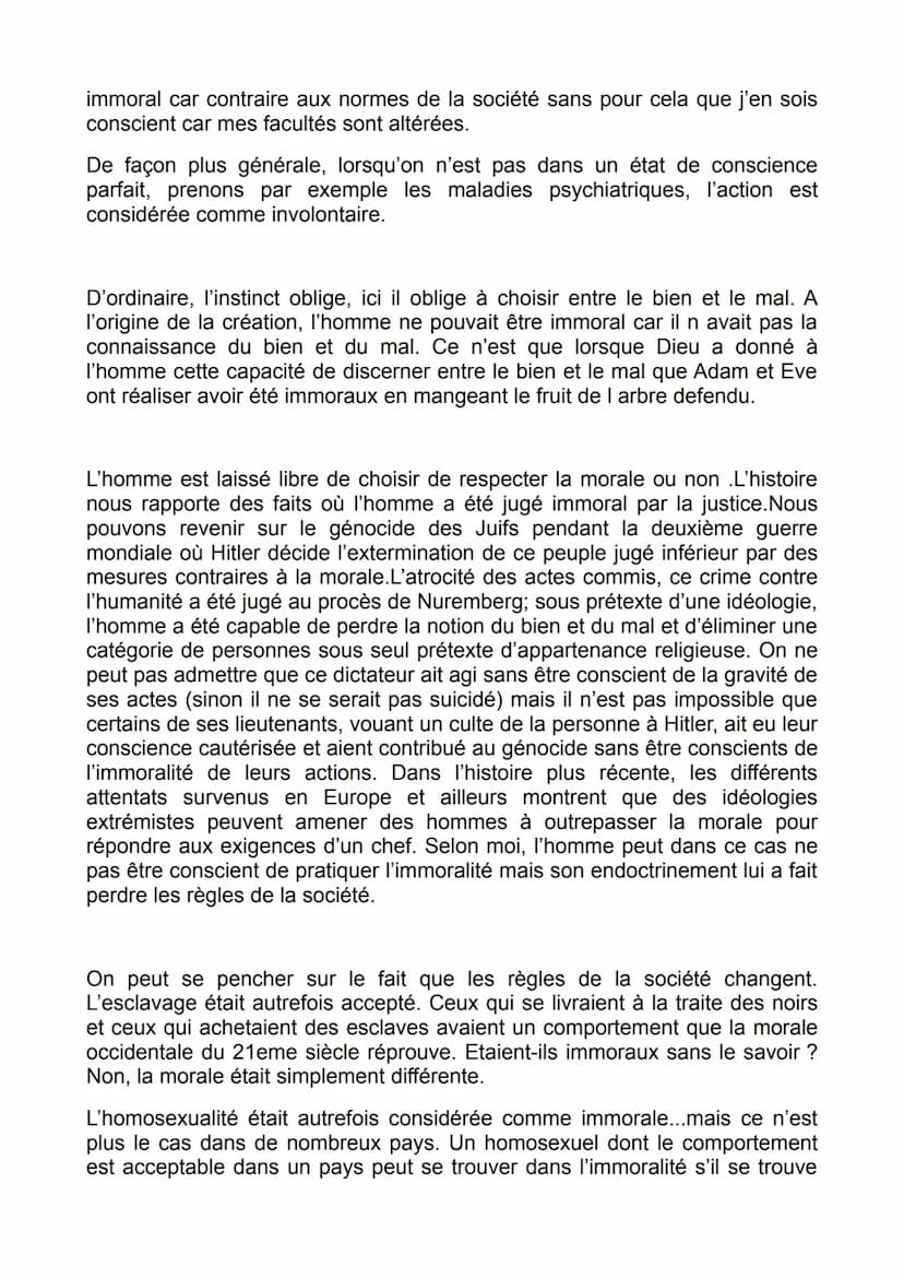 Étymologie
Mores,moralis : relatif
aux mœurs, moral
non :
rousseau:
Immoral: im => négatif, moral =>du latin mores « mœurs » et precissement