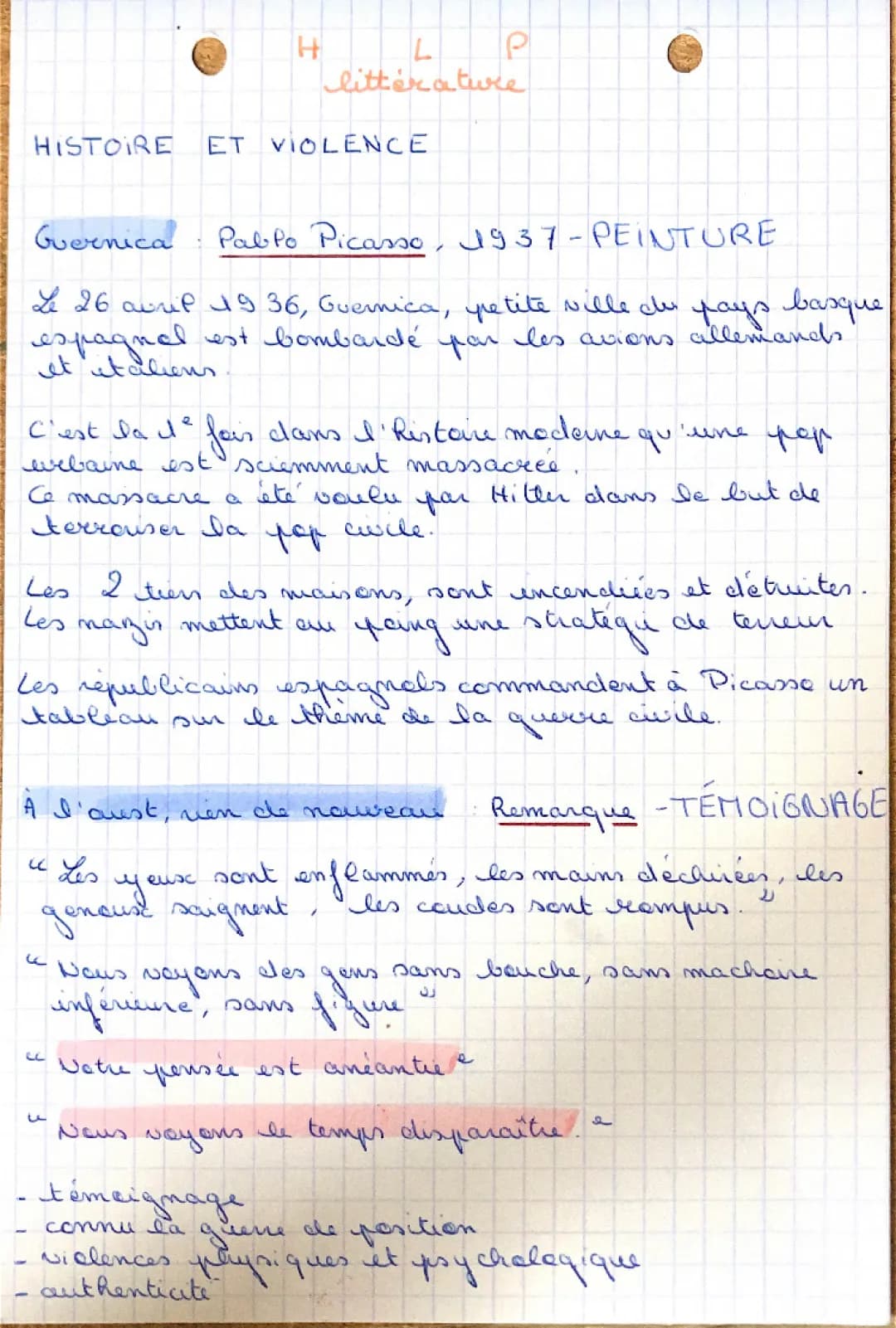 Découvre La Douleur de Marguerite Duras et Guernica de Picasso
