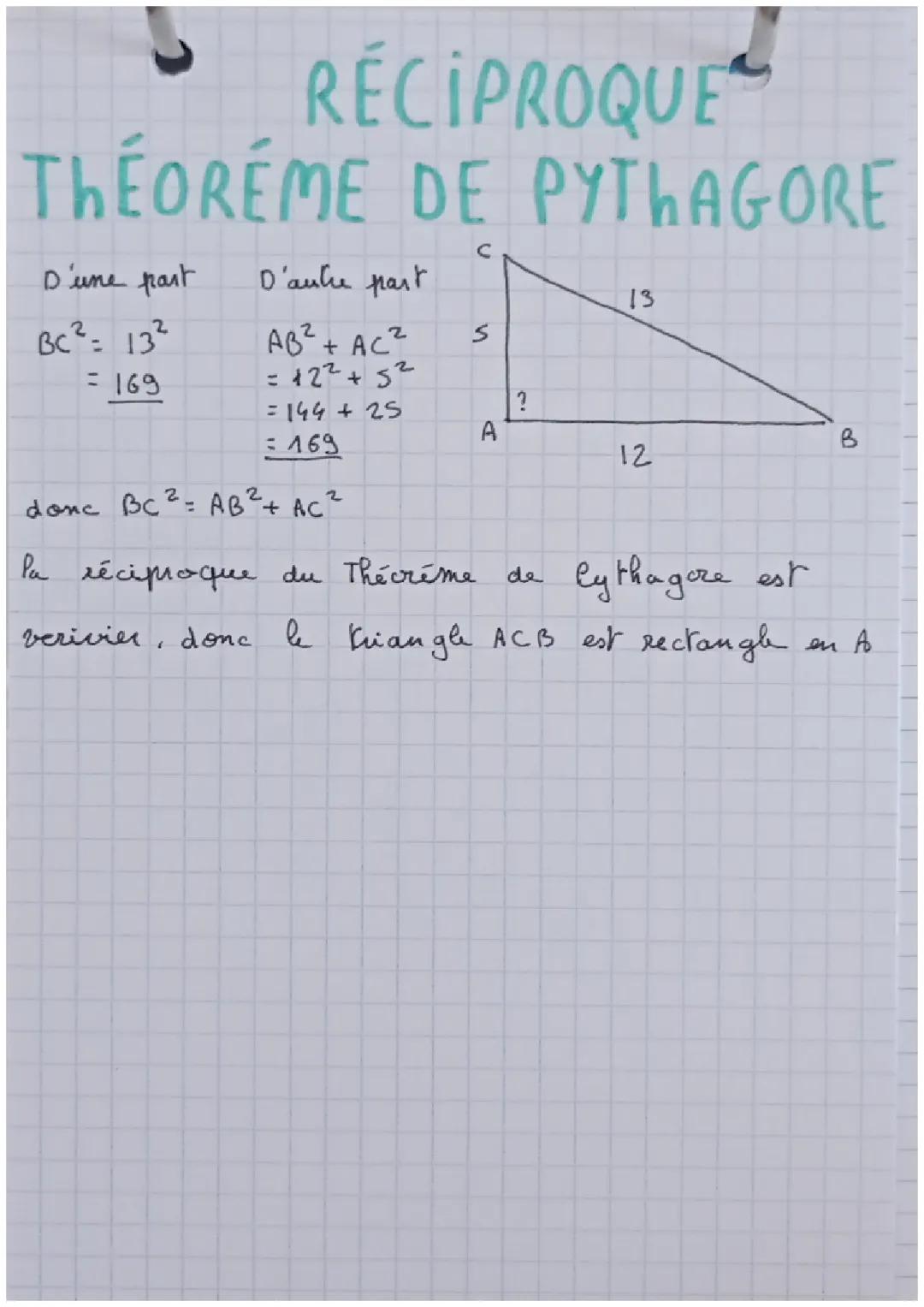 Comprendre la Réciproque du Théorème de Pythagore