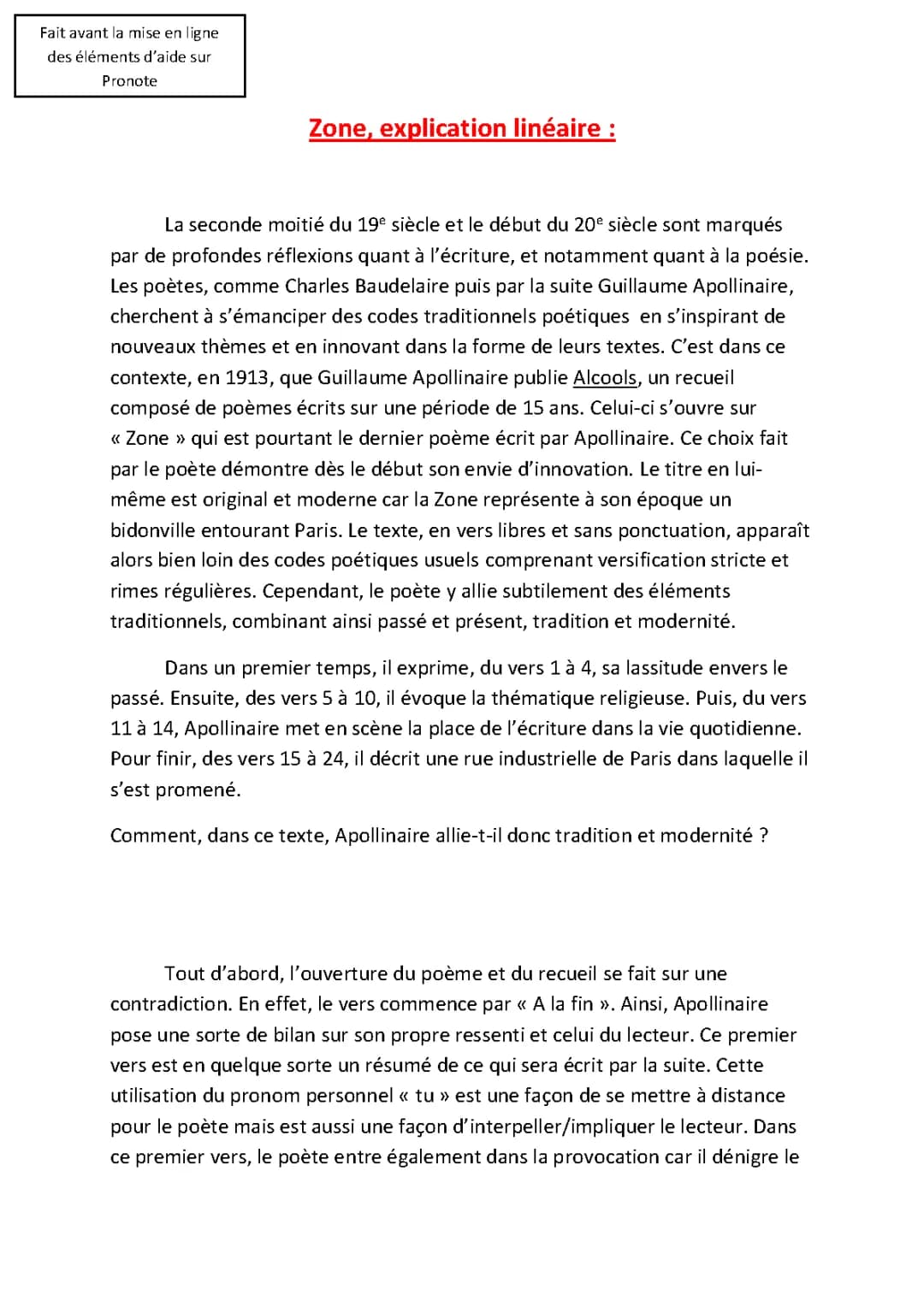 "Zone", Apollinaire
