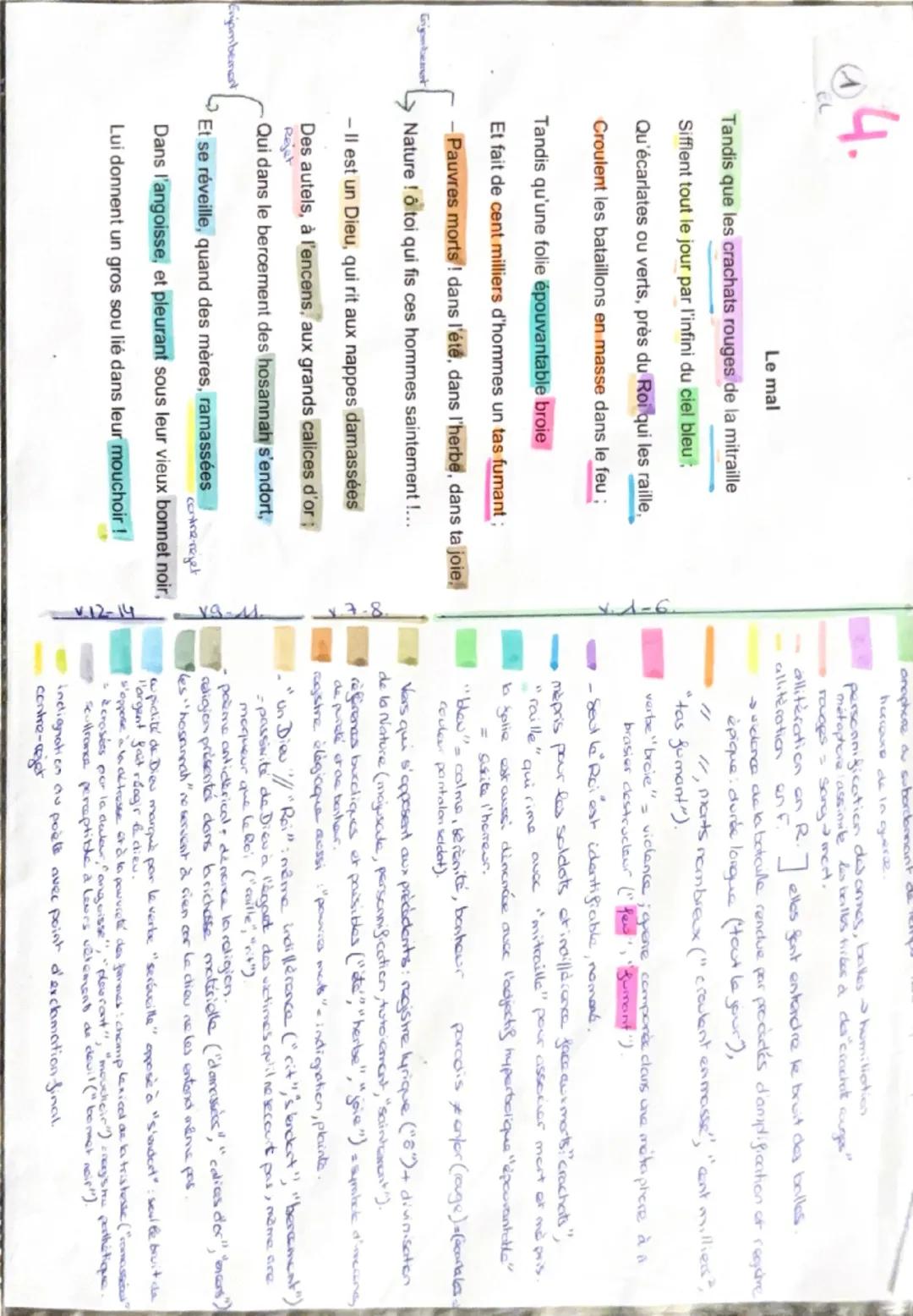 ## Ergonomet
## Enjambement

4.
CL

Le mal
Tandis que les crachats rouges de la mitraille
Sifflent tout le jour par l'infini du ciel bleu,
Q