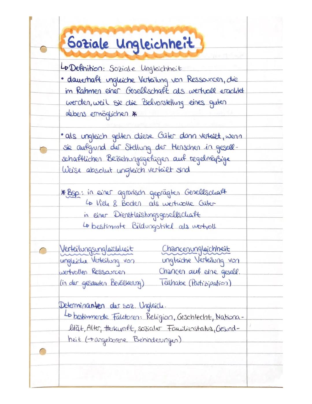 # Soziale Ungleichheit

Lo Definition: Soziale Ungleichheit

• dauerhaft ungleiche Verteilung von Ressourcen, die
im Rahmen einer Gesellscha