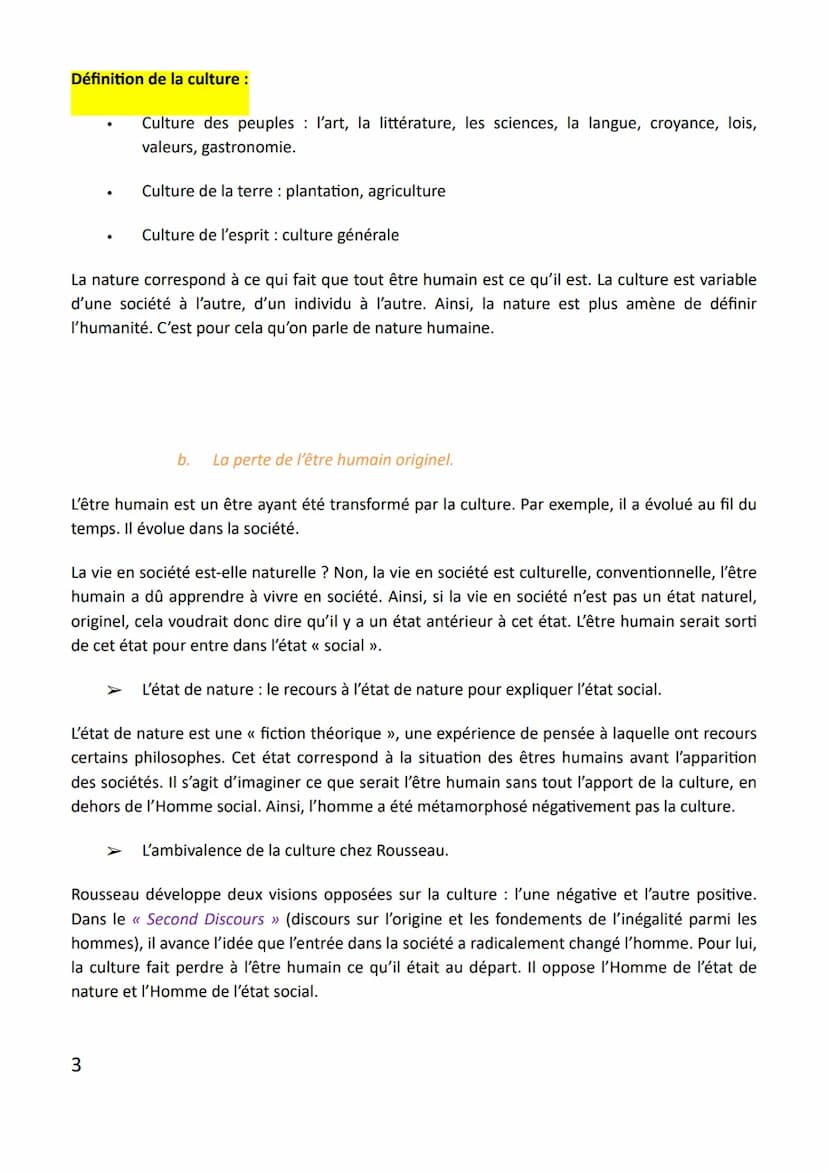 Leçon n°4 : La Nature.
Dimensions/perspectives étudiées : la connaissance : en quoi la raison (=faculté de connaître)
sépare l'homme de la n