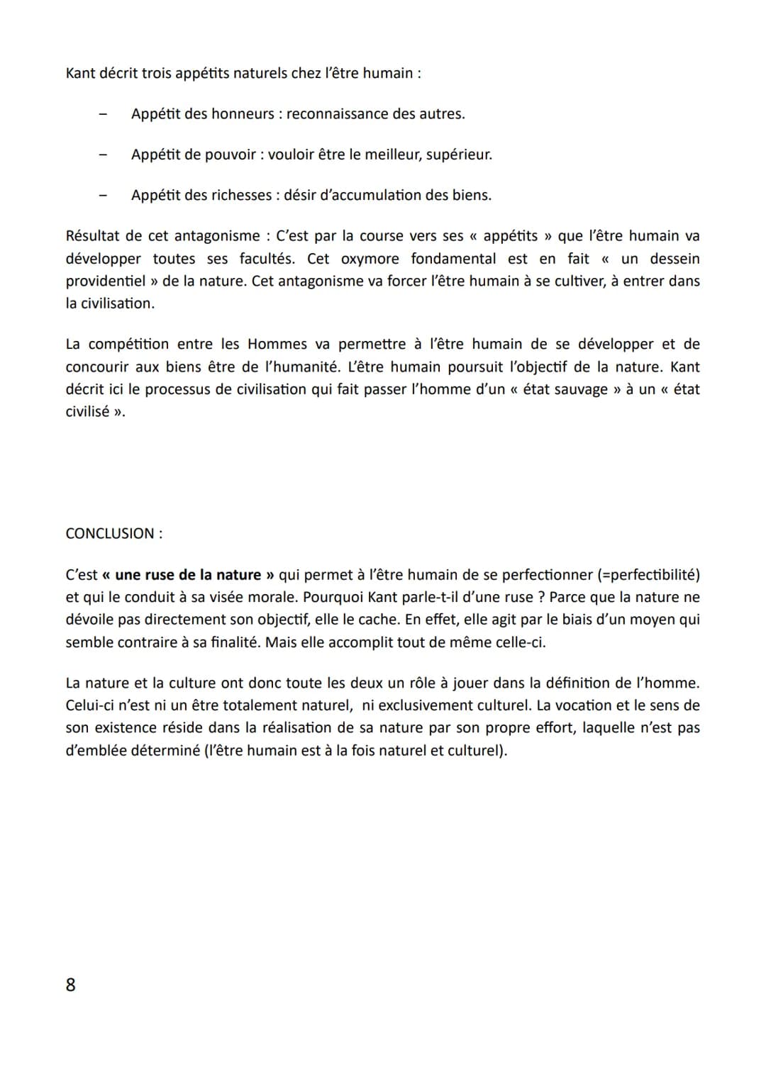 Leçon n°4 : La Nature.
Dimensions/perspectives étudiées : la connaissance : en quoi la raison (=faculté de connaître)
sépare l'homme de la n