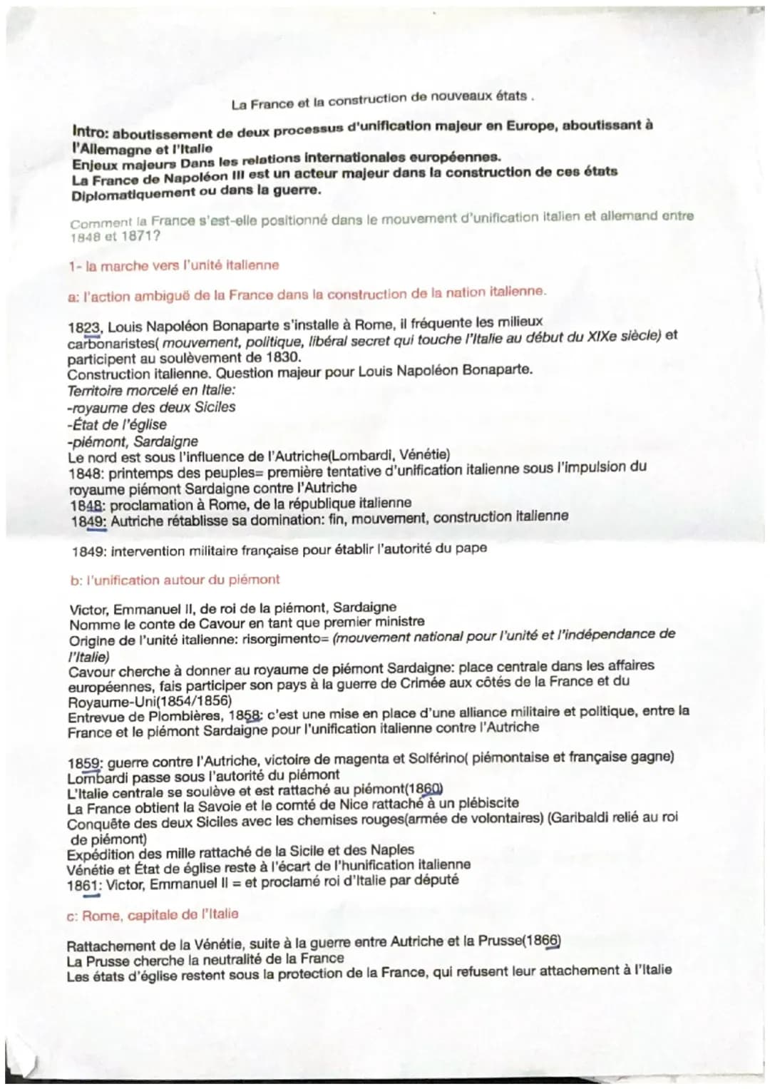 La France et la construction de nouveaux états 