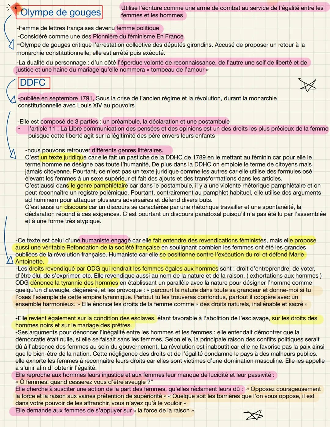 Utilise l'écriture comme une arme de combat au service de l'égalité entre les
femmes et les hommes
Olympe de gouges
-Femme de lettres frança