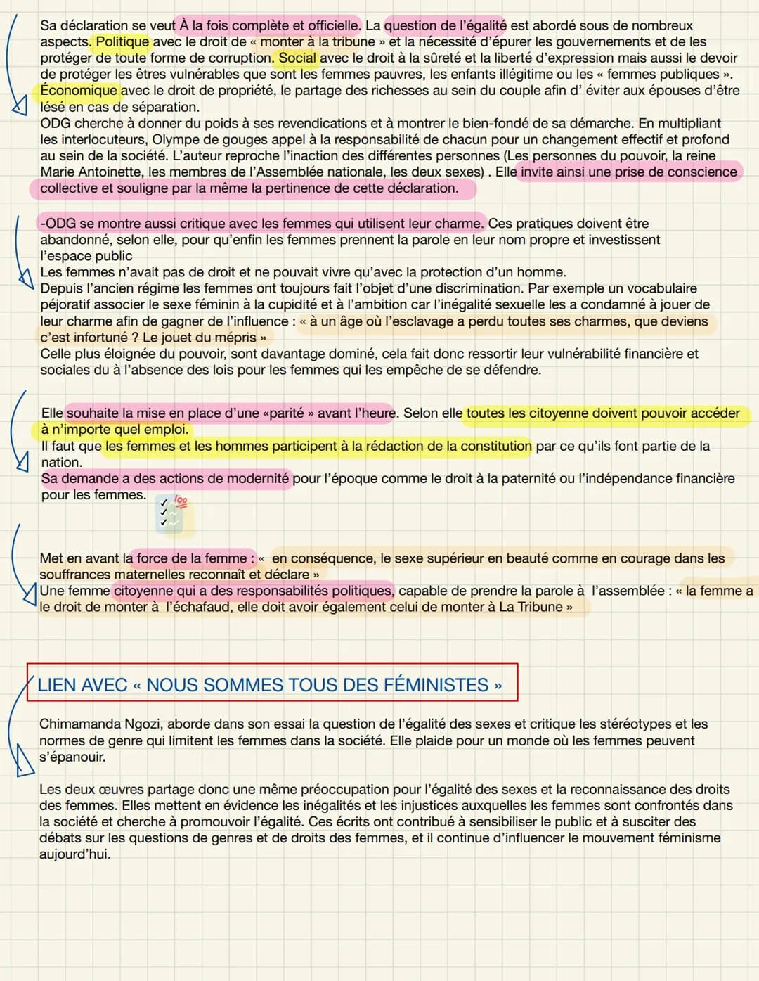 Utilise l'écriture comme une arme de combat au service de l'égalité entre les
femmes et les hommes
Olympe de gouges
-Femme de lettres frança