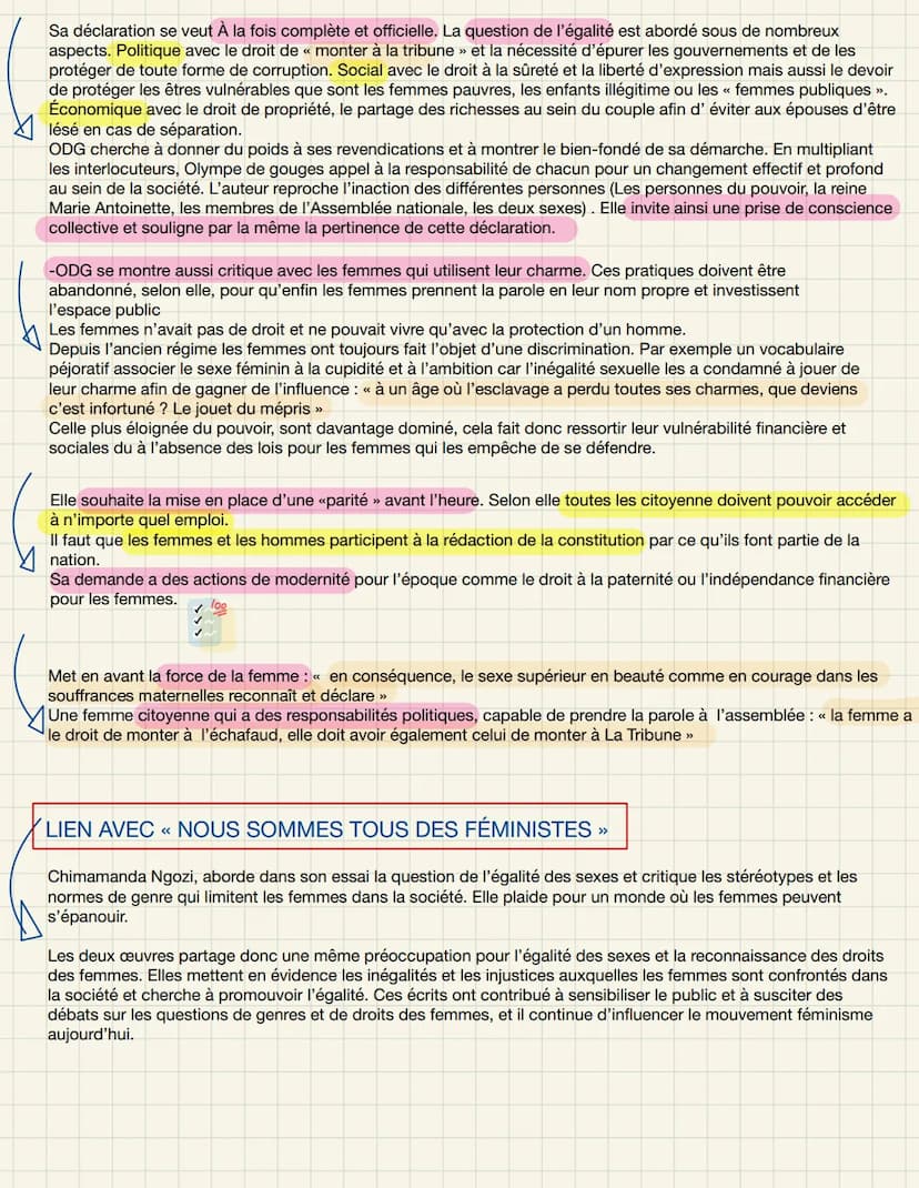 Utilise l'écriture comme une arme de combat au service de l'égalité entre les
femmes et les hommes
Olympe de gouges
-Femme de lettres frança