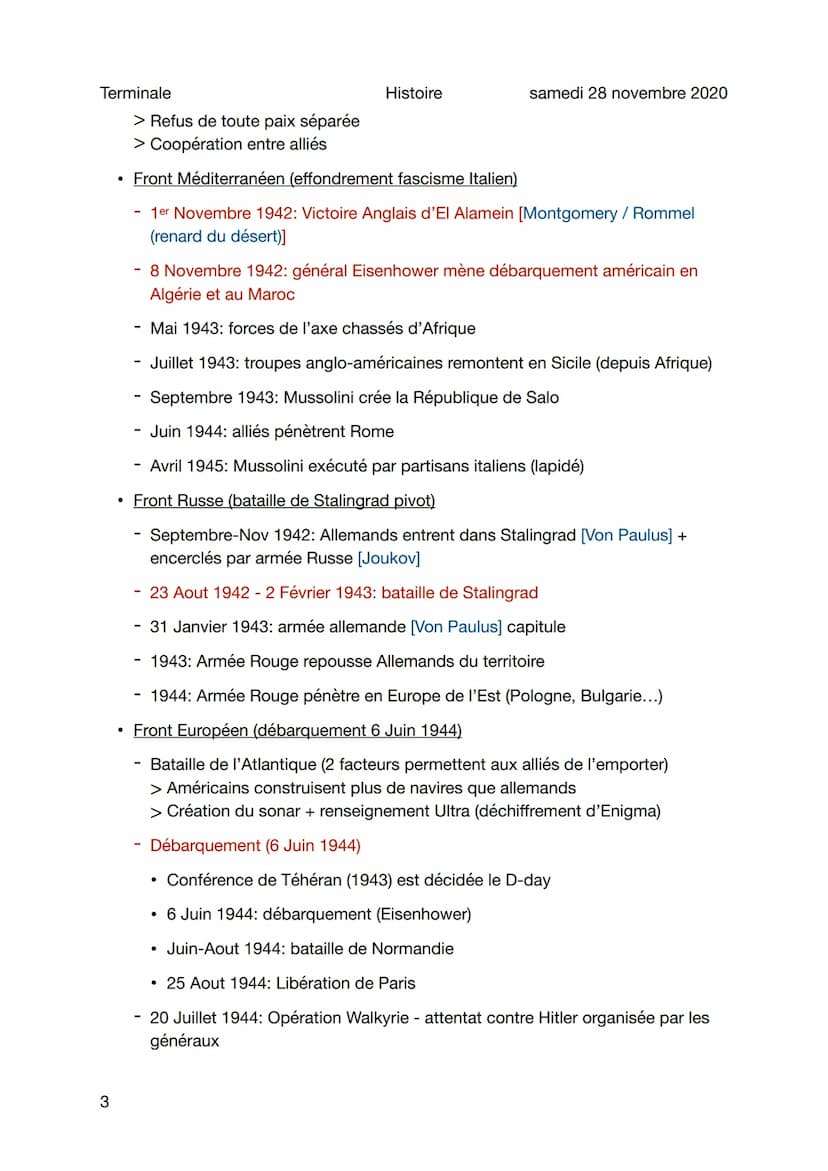 Histoire
Principales étapes de la 2nd guerre mondiale
Terminale
Sujet général
- La guerre éclaire en Europe (1939-1940)
• Pacte germano-sovi