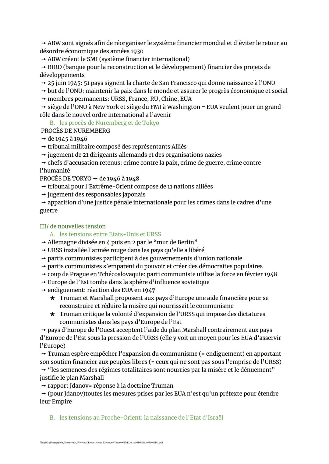 HISTOIRE 4
FIN DE LA SGM ET LES DÉBUTS D'UN NOUVEL ORDRE MONDIAL
Comment les années d'immédiat après-guerre annoncent-elles la mise en place