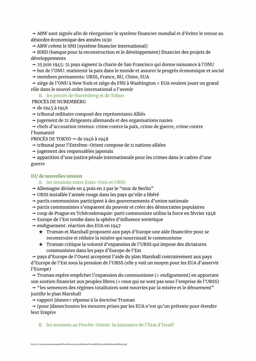HISTOIRE 4
FIN DE LA SGM ET LES DÉBUTS D'UN NOUVEL ORDRE MONDIAL
Comment les années d'immédiat après-guerre annoncent-elles la mise en place