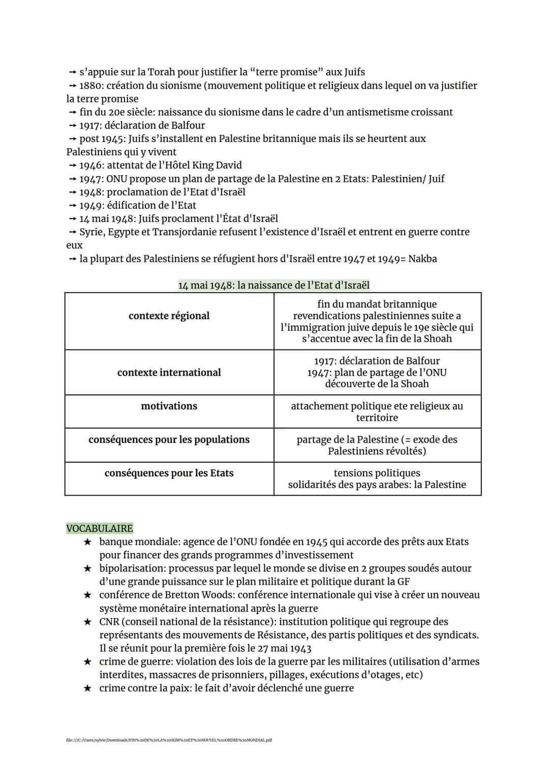 HISTOIRE 4
FIN DE LA SGM ET LES DÉBUTS D'UN NOUVEL ORDRE MONDIAL
Comment les années d'immédiat après-guerre annoncent-elles la mise en place