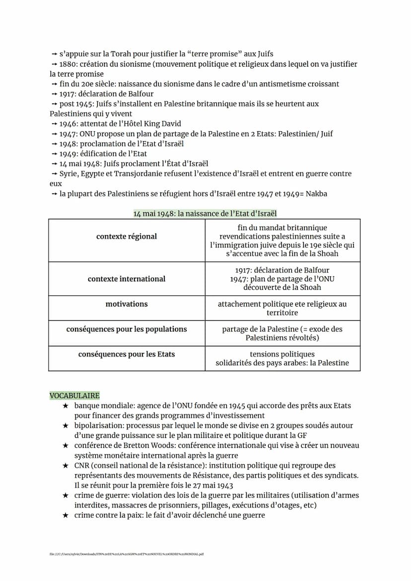 HISTOIRE 4
FIN DE LA SGM ET LES DÉBUTS D'UN NOUVEL ORDRE MONDIAL
Comment les années d'immédiat après-guerre annoncent-elles la mise en place