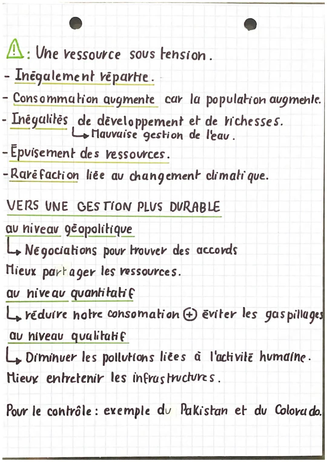 Geographie.
Thème 1:
-Sociétés et environnements des équilibres fragiles.
:
L'eau, une ressource vitale.
Les différents usages de l'eau:
Usa