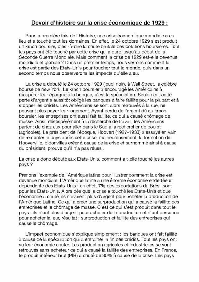 Know Devoir d’histoire sur la crise économique de 1929 thumbnail