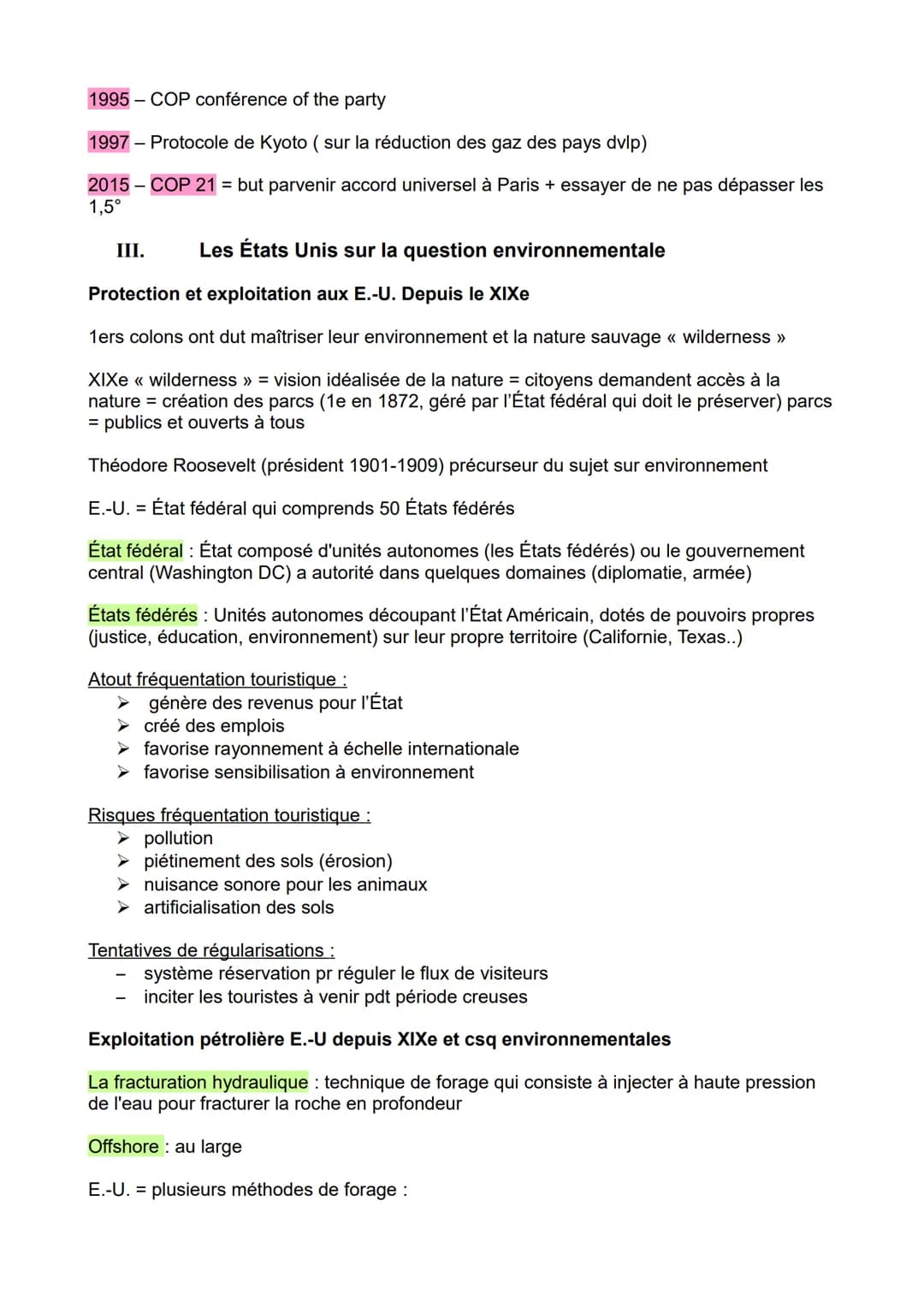 HGGSP
L'ENVIRONNEMENT
Intro :
Selon la géographe Yvonne Veyret l'environnement ne recouvre pas la seule nature =
notion plus large => terme 