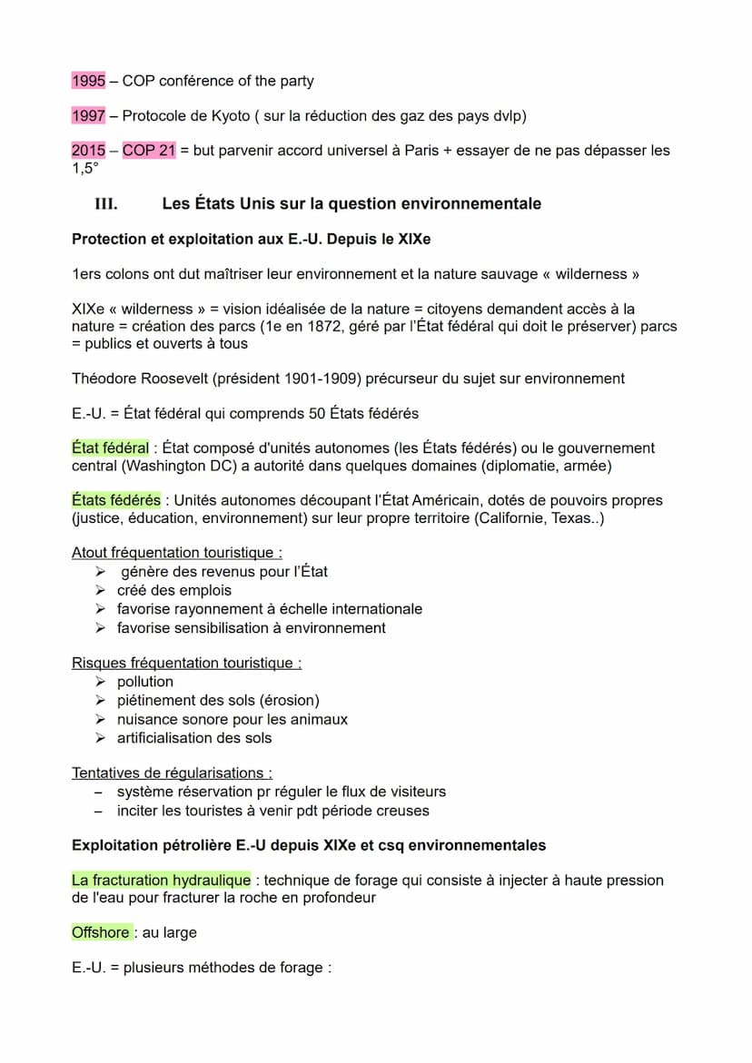 HGGSP
L'ENVIRONNEMENT
Intro :
Selon la géographe Yvonne Veyret l'environnement ne recouvre pas la seule nature =
notion plus large => terme 