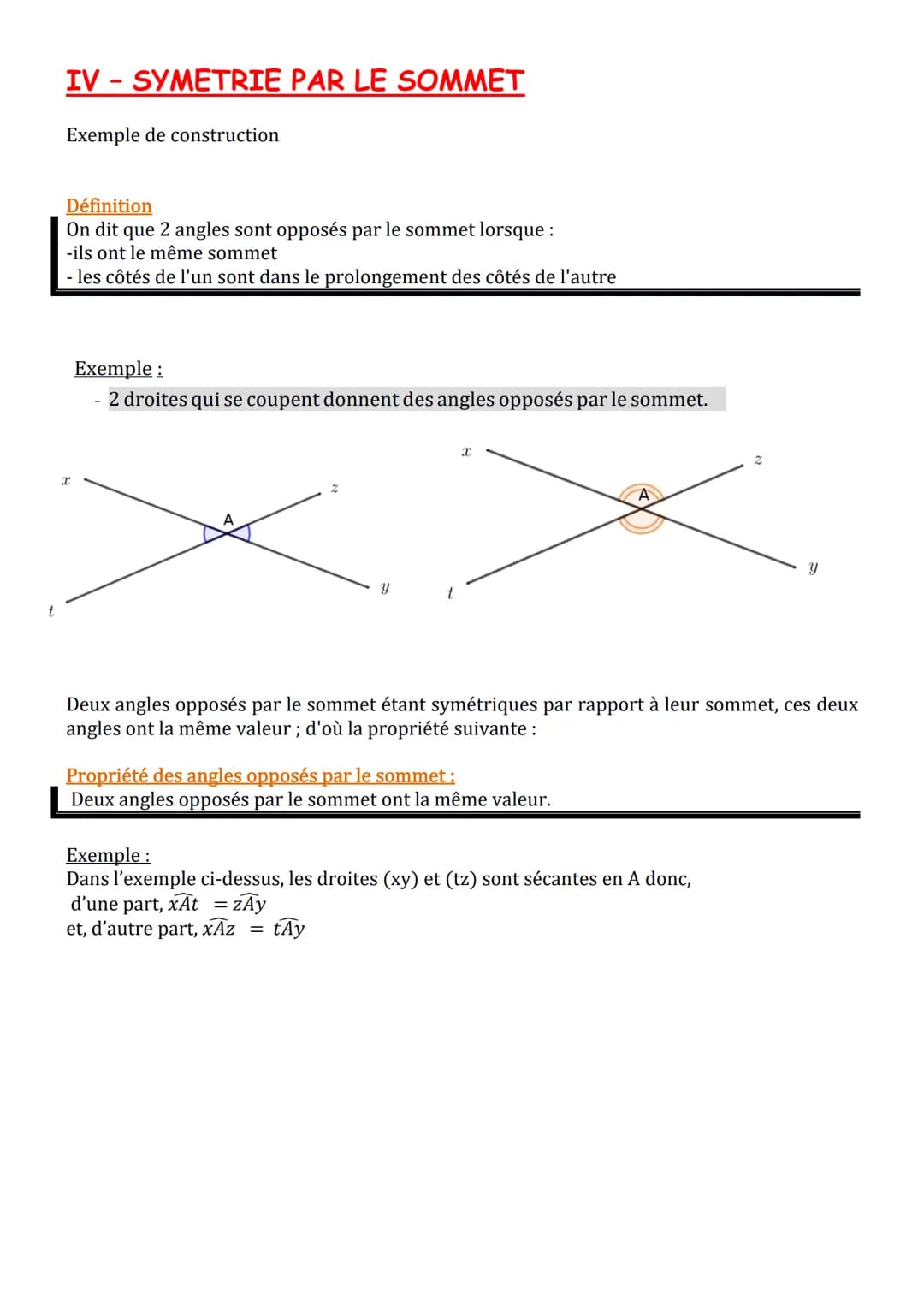 I - SYMETRIE AXIALE (RAPPELS)
Chapitre 5 - SYMÉTRIE CENTRALE
II
Le point M' est l'image du point M par la symétrie d'axe (d)
[MM'] est perpe