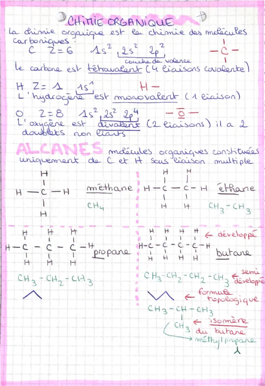 ● CHIMIE ORGANIQUE
La chimie organique est la chimie des molécules
Carboniques
C2=6
As², 25
2
12s 2p
L
2
couche de valence
-c-
le carbone es