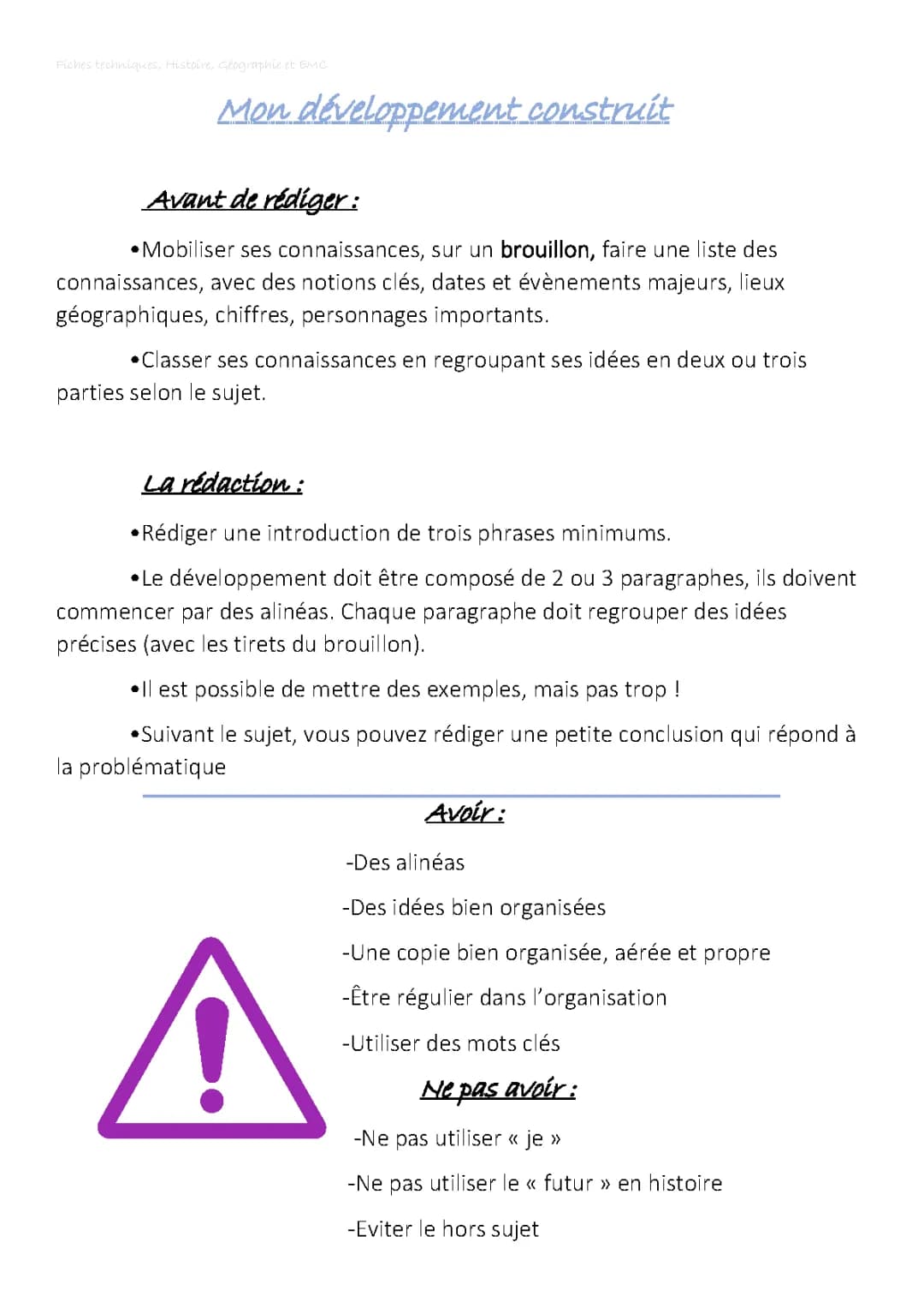 Guide complet pour un développement construit en histoire