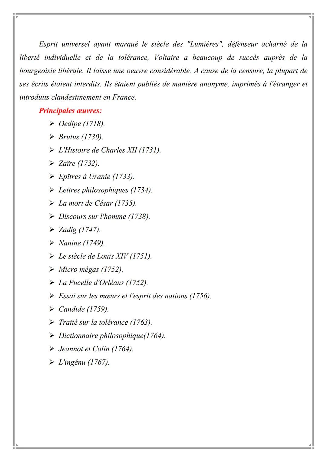 La biographie de Voltaire
François-Marie Arouet est originaire d'un milieu
bourgeois, son père était notaire. Il fait de brillantes
études c