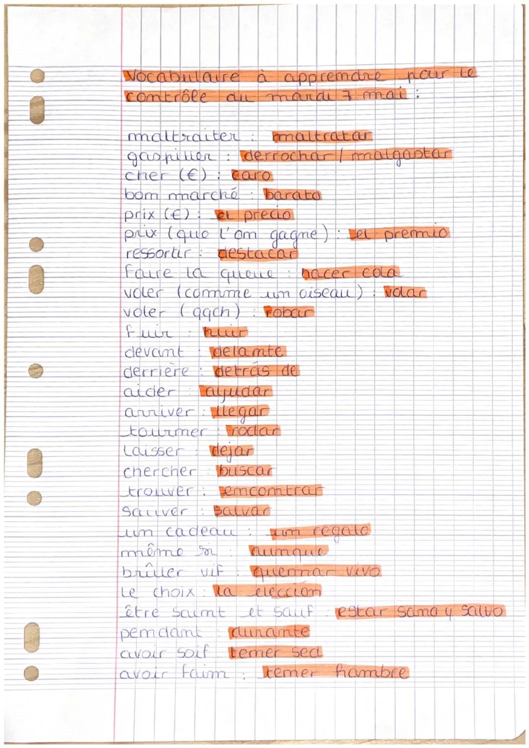 Vocabulaire à appremare pour le
contrôle du mardi 7 mai:

maltralter maltratar
gaspiller: derrochar / malgastar
cher (€): caro
bom marché: b