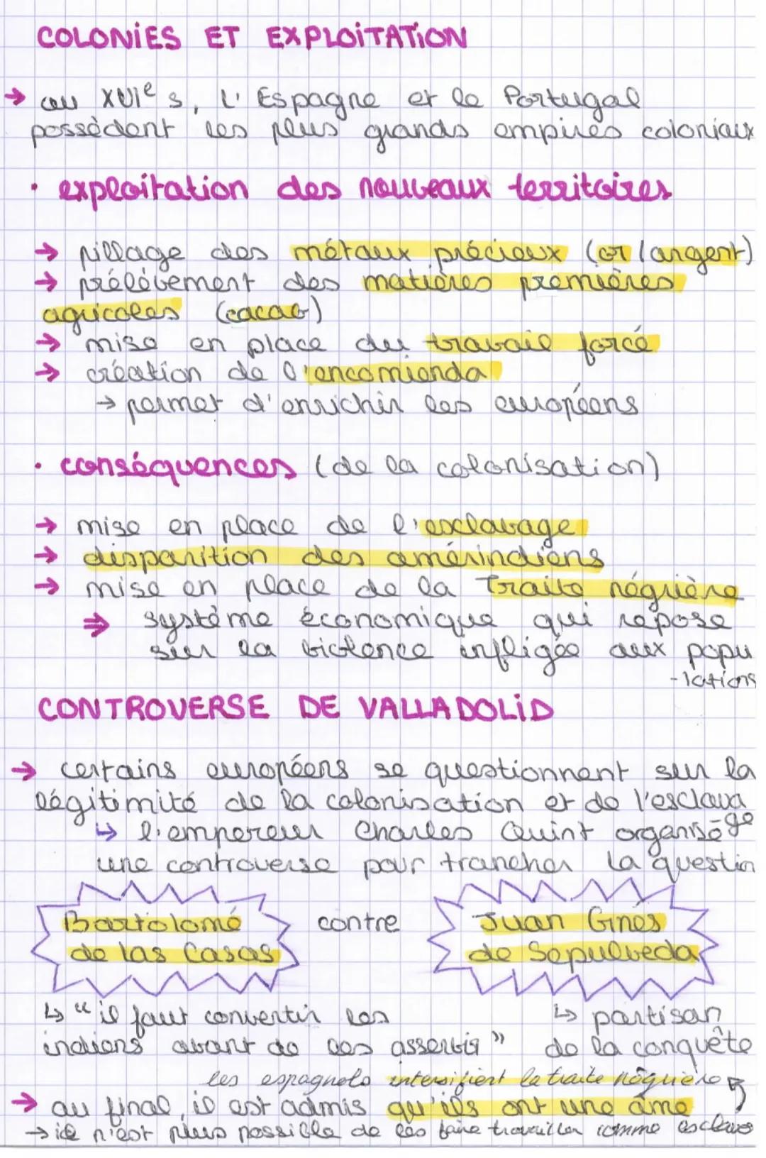 histoire
dates
I''ouverture atlantique
→ les conséquences de la
du "Nouveau Monde"
découverte
H3
seconde moitié du Xues ouverture
atlantique