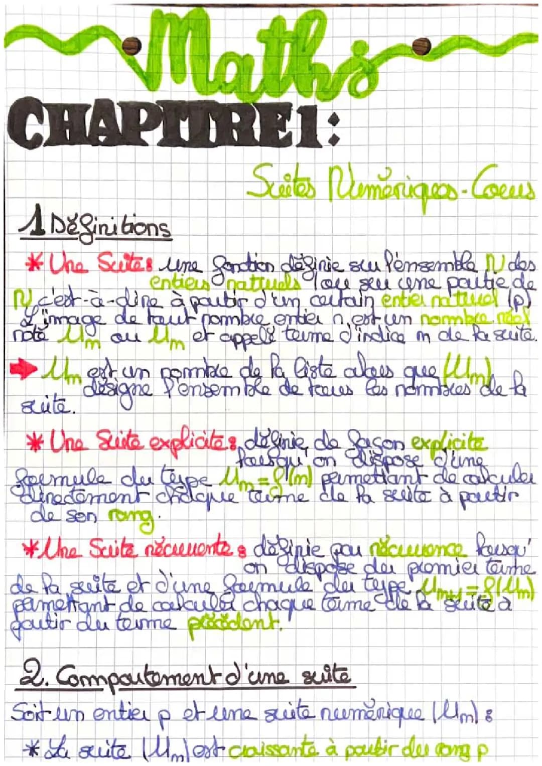 Fiche Révision Suites Numériques 1ère - Arithmétique et Géométrique PDF