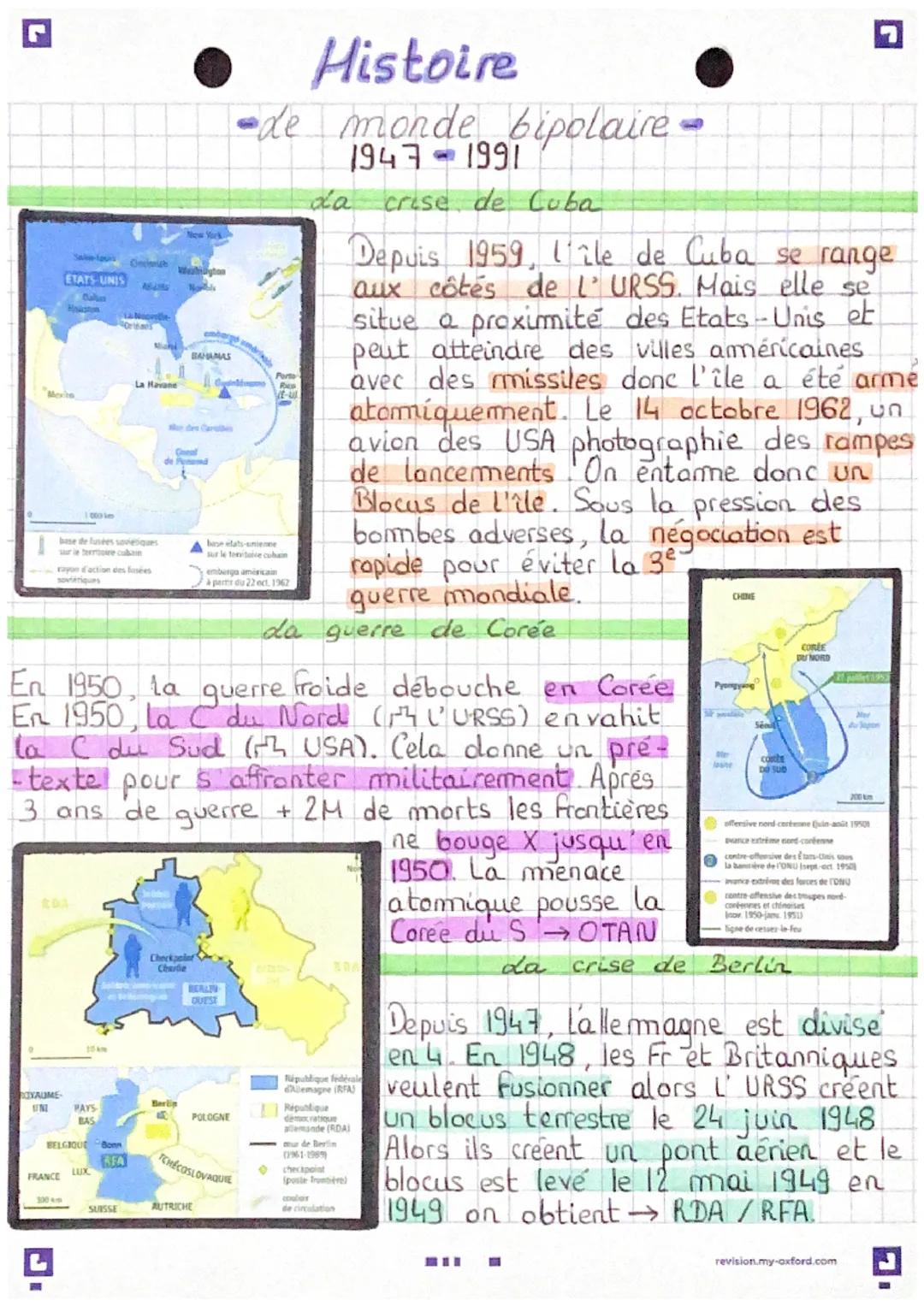 # Histoire
-de monde bipolaire-
1947-1991

da formation de ce monde

*   Division de l'Europe : la frontière nommé « rideau de fer»

*   Blo
