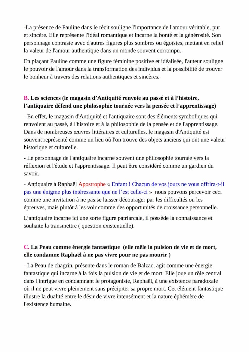 Dissertation :
« À chaque vouloir je décroîtrai comme tes jours », le roman La Peau de
Chagrin affirme-t-il que la création repose sur la de