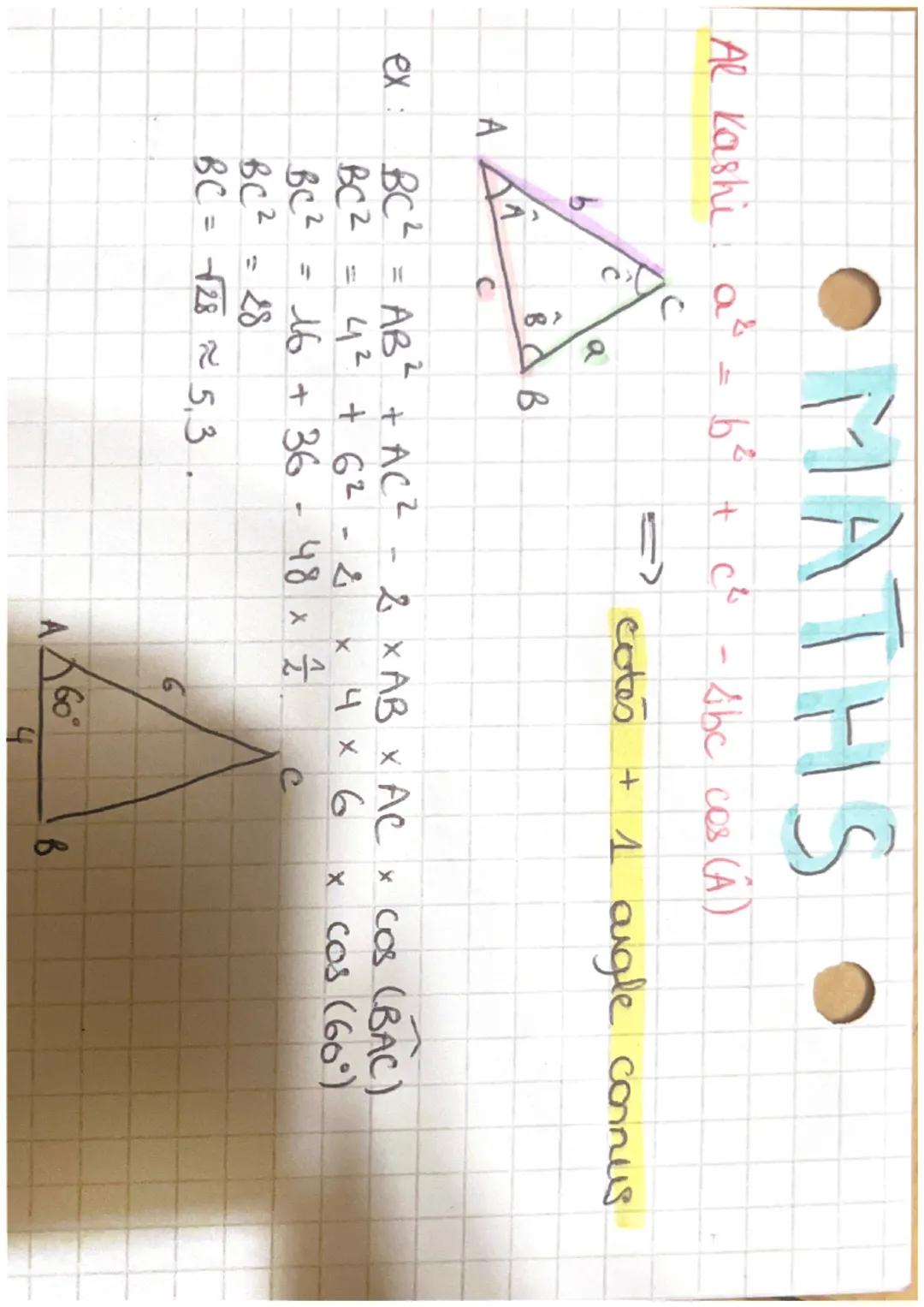 #1
• MATHS
Produits Scalaires. (del)
$
\overrightarrow{AB}. \overrightarrow{AC} = \overrightarrow{AB} x \overrightarrow{AC} x cos (BAC) => (