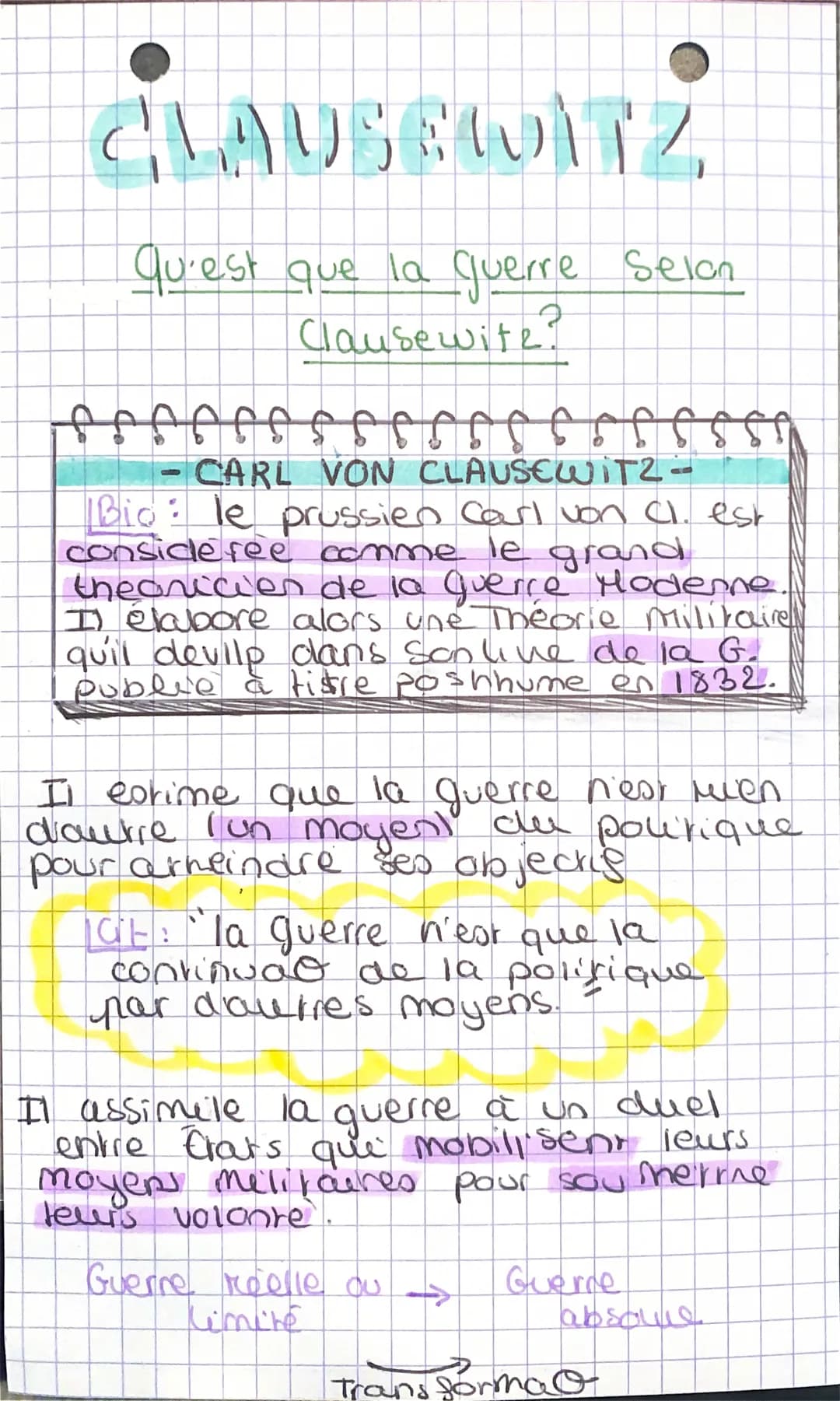 
<p>Clausewitz ouvrage, la guerre selon Clausewitz HGGSP, Clausewitz théorie de la guerre</p>
<p>Carl von Clausewitz, un théoricien prussien