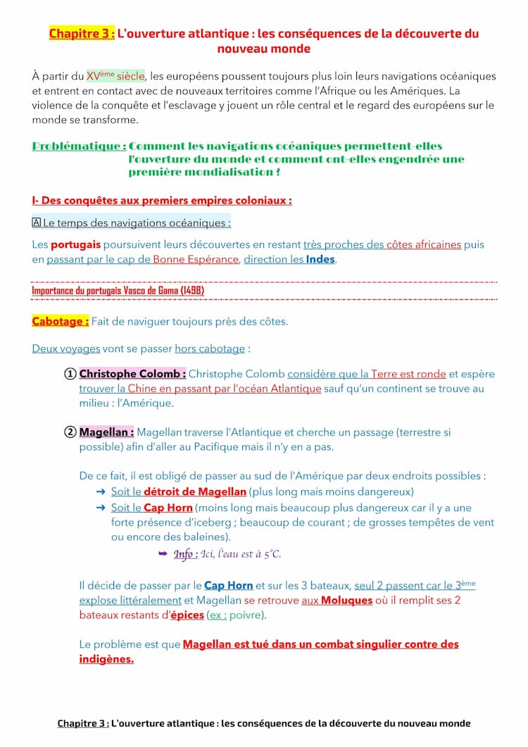 Know Chapitre 3 - L'ouverture atlantique, les conséquences de la découverte du nouveau monde thumbnail