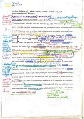 Know analyse linéaire Manon Lescaut « La rencontre des deux amants »  thumbnail
