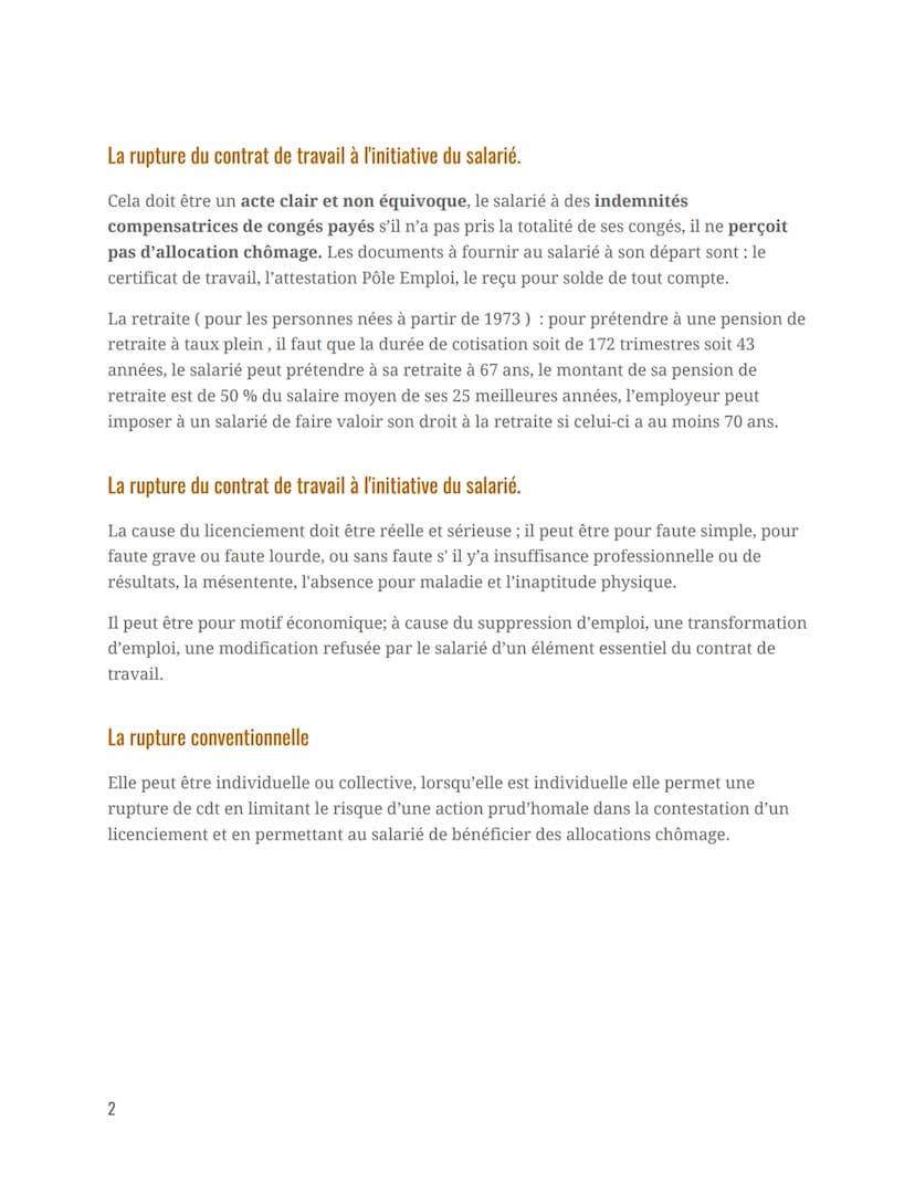 Comment le droit encadre-t-il le
travail salarié?
Le contrat de travail
La relation de travail d'un salarié se caractérise par l'existence d