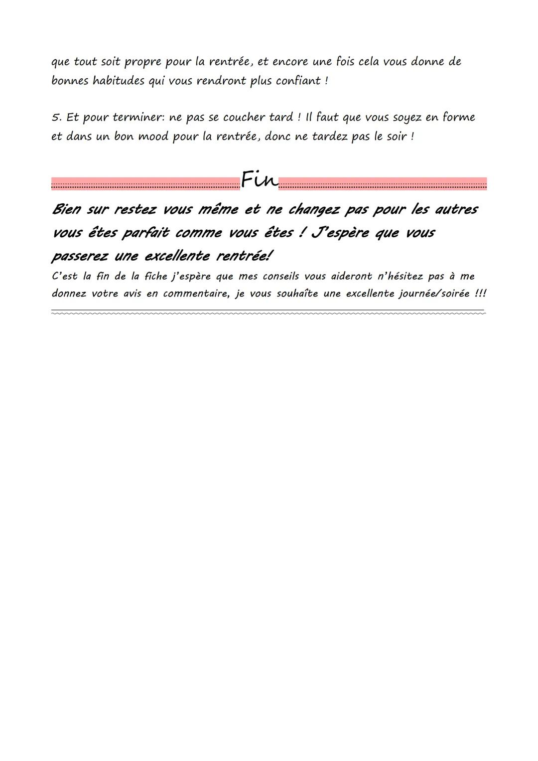 5 Tips
Pour la rentrée.
Introduction:
La rentrée approche bien plus vite que ce que l'on pensait, qu'on passe
au collège, ou encore au lycée
