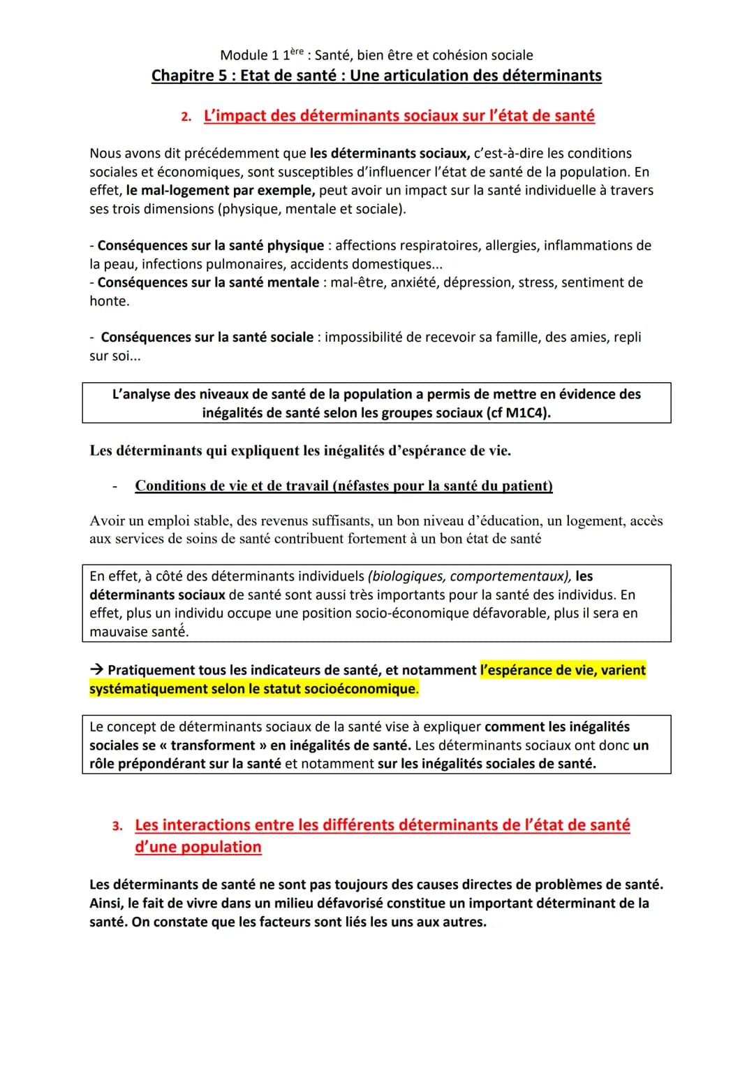 Module 1 1ère: Santé, bien être et cohésion sociale
Chapitre 5 : Etat de santé : Une articulation des déterminants
Contenu
Etat de santé : u