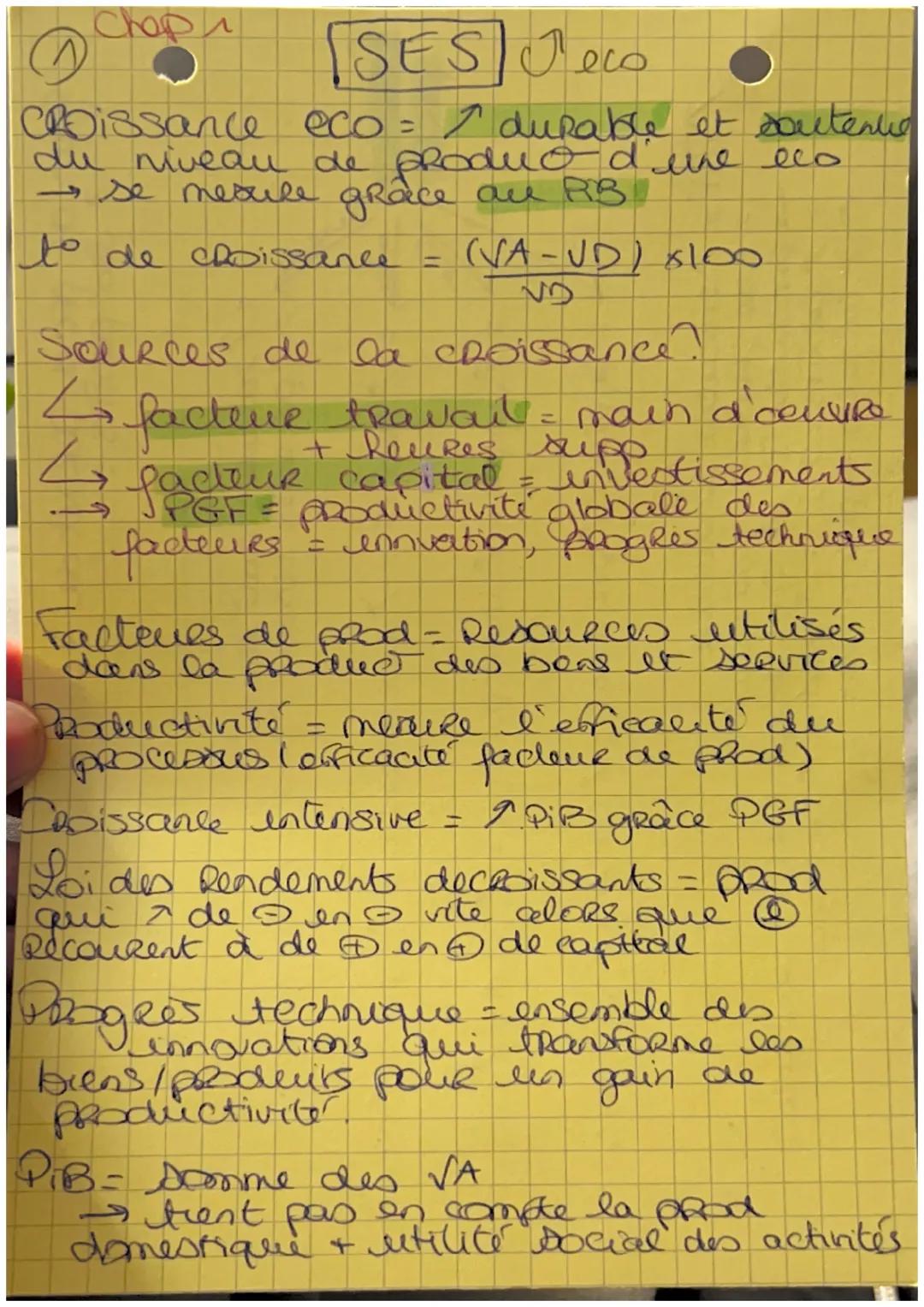 # Chop 1

[SES] Jeco

Croissance eco = $\uparrow$ durable et soutenue
du niveau de produo d'une eco
$\rightarrow$ se nesule grâce au RB

to 