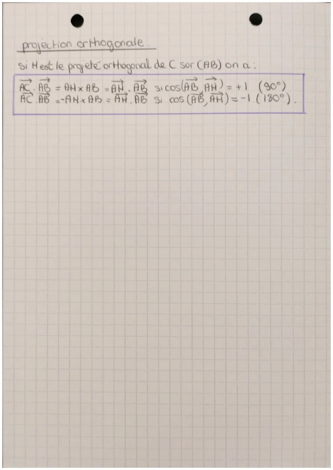 •maths
Le produit scalaire
Soit AB et AC deux vecteurs.
On appelle produit scalaire
de AB par AC, noté AB. AC
le nombre réel define par:
AB.