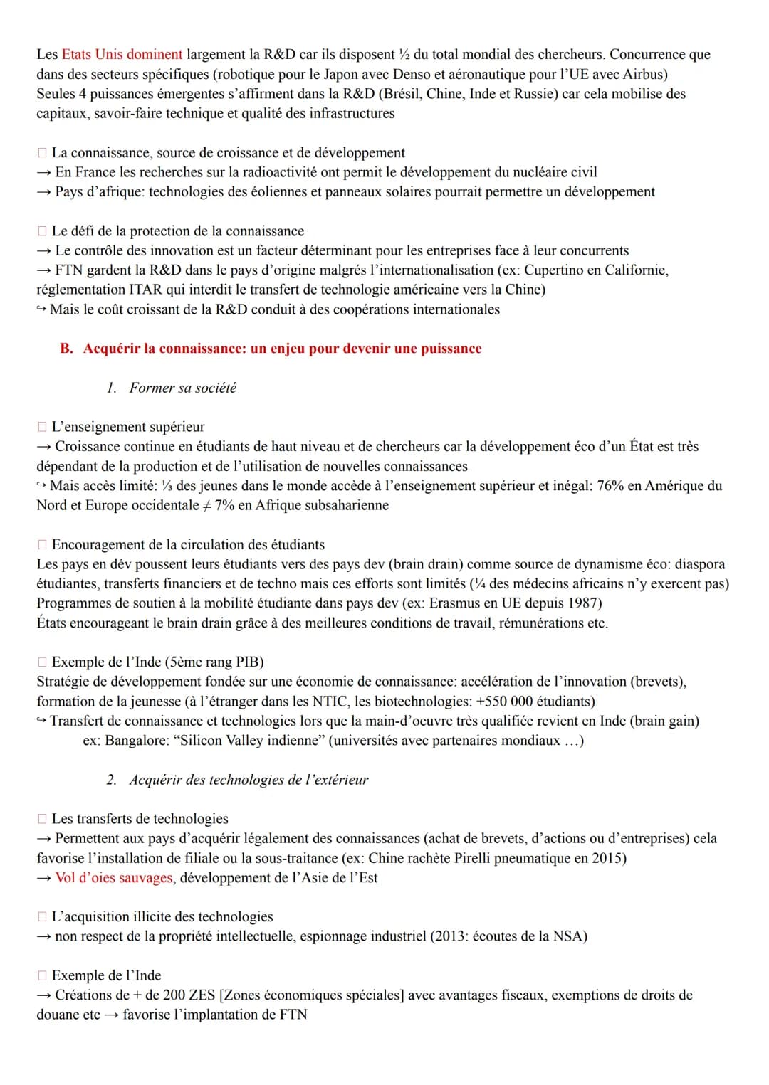 Theme 6: Lenjeu de la connaissance
I. Introduction
A. Vers une société de la connaissance
La connaissance désigne le processus mental de tra
