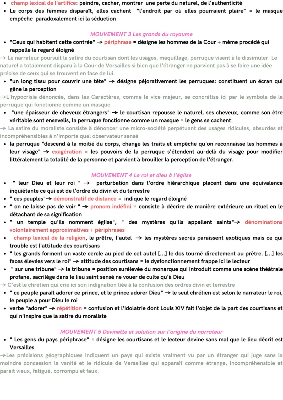 Rq 74 De la Cour
En quoi le regard étranger permet-il de faire la satire de la cour du
roi ?
MOUVEMENT 1 Comparaison jeune/vieux
• "L'on par