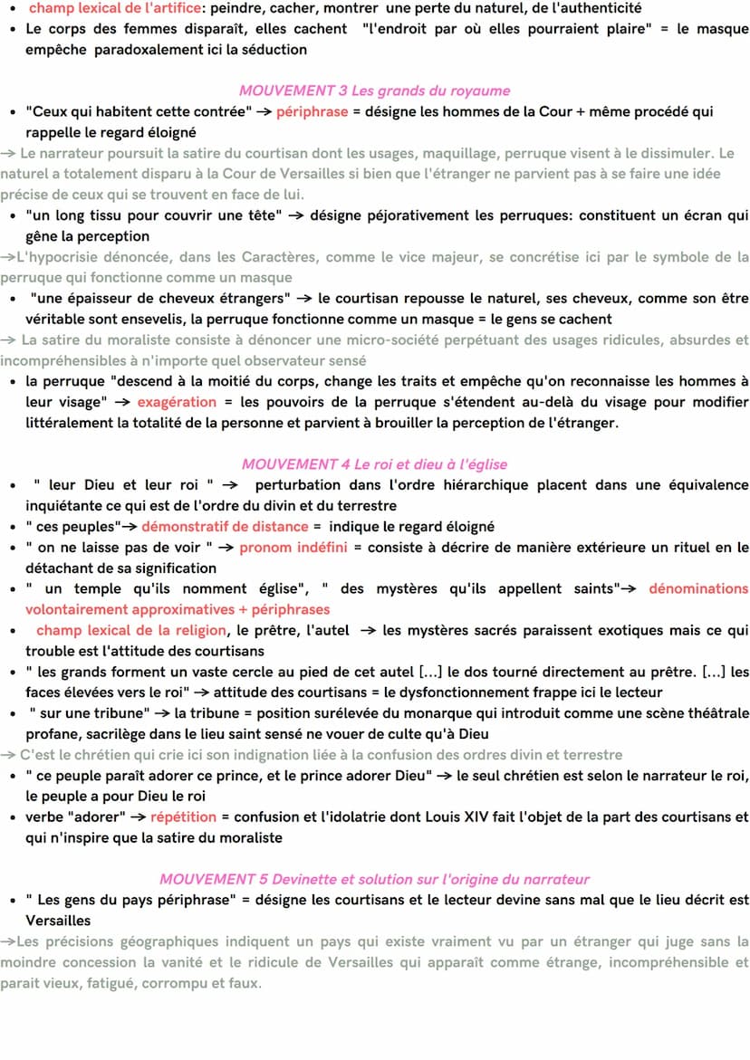 Rq 74 De la Cour
En quoi le regard étranger permet-il de faire la satire de la cour du
roi ?
MOUVEMENT 1 Comparaison jeune/vieux
• "L'on par