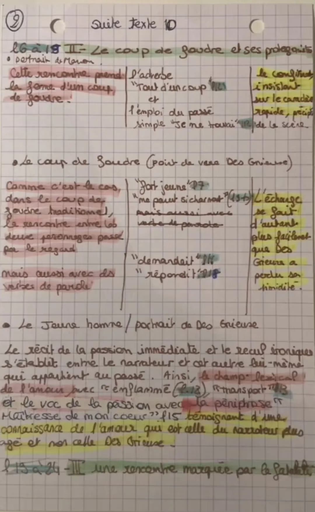 C
TEXTE 10
intro:
L'abbé Prévost à rédigé I'Histoire du
Chevalier des Grieuse et cla Manon Lescaut en
1731-Juge scandaleux, le roman est
con