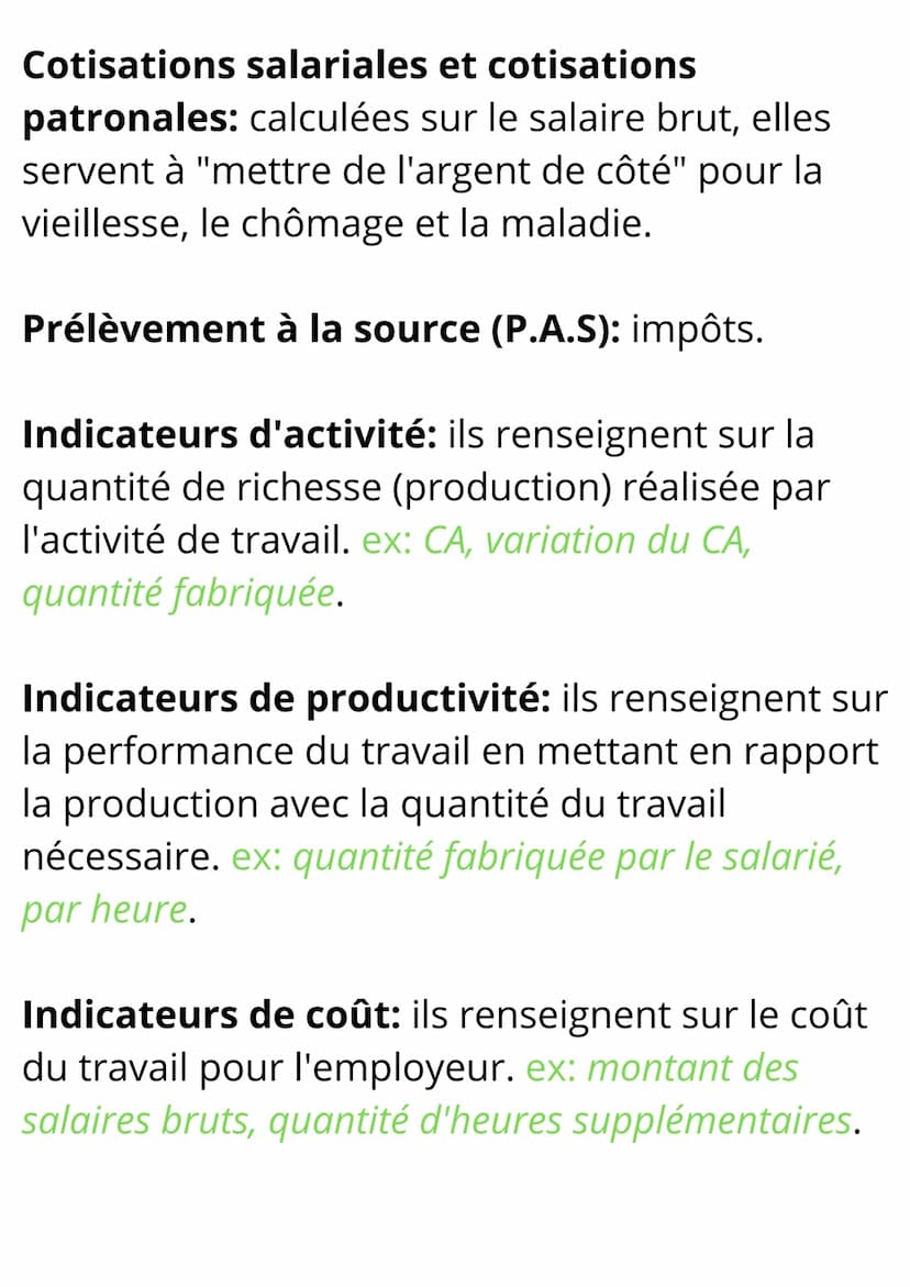 Sciences de Gestion et du
Numérique
Notions et Formules La rémunération et le coût
du travail
Notions
Salaire horaire de base: il résulte d'