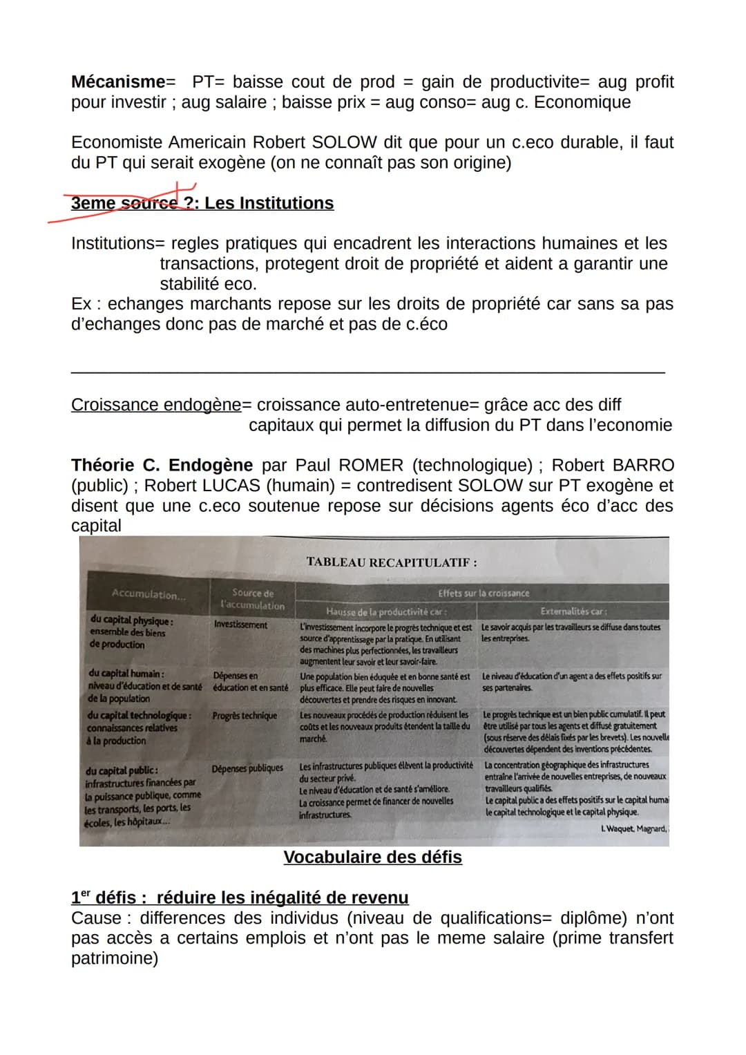 Fiche Résumer SES
Chapitre 1 éco : Quels sont les sources et les
défis de la croissance économique ?
Vocabulaire :
PIB (Produit Interieur Br